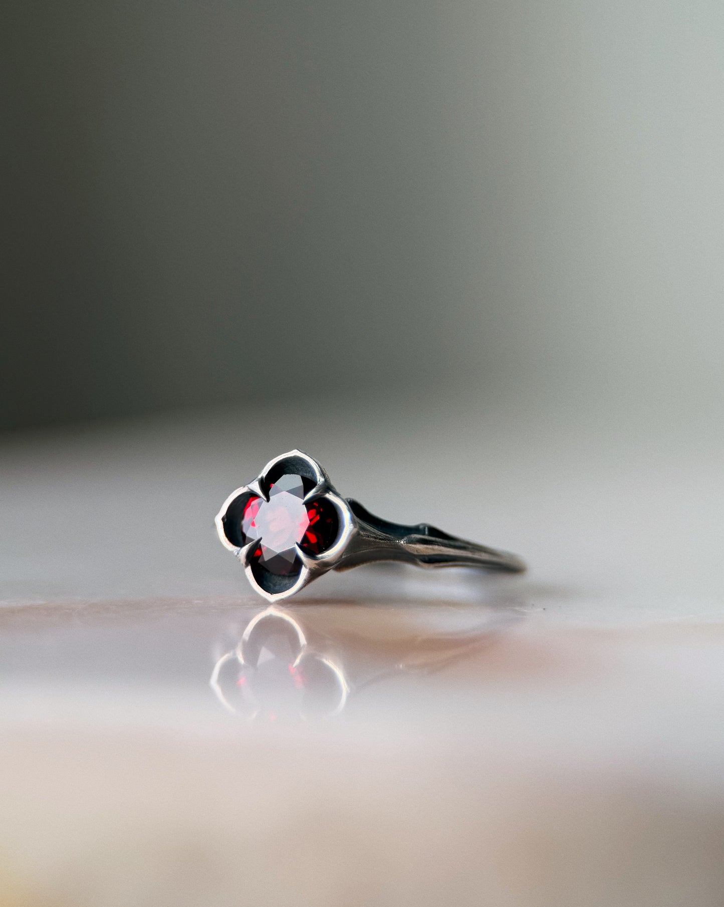 Baby Daphne // 6.5mm Garnet // Ring (RTS)