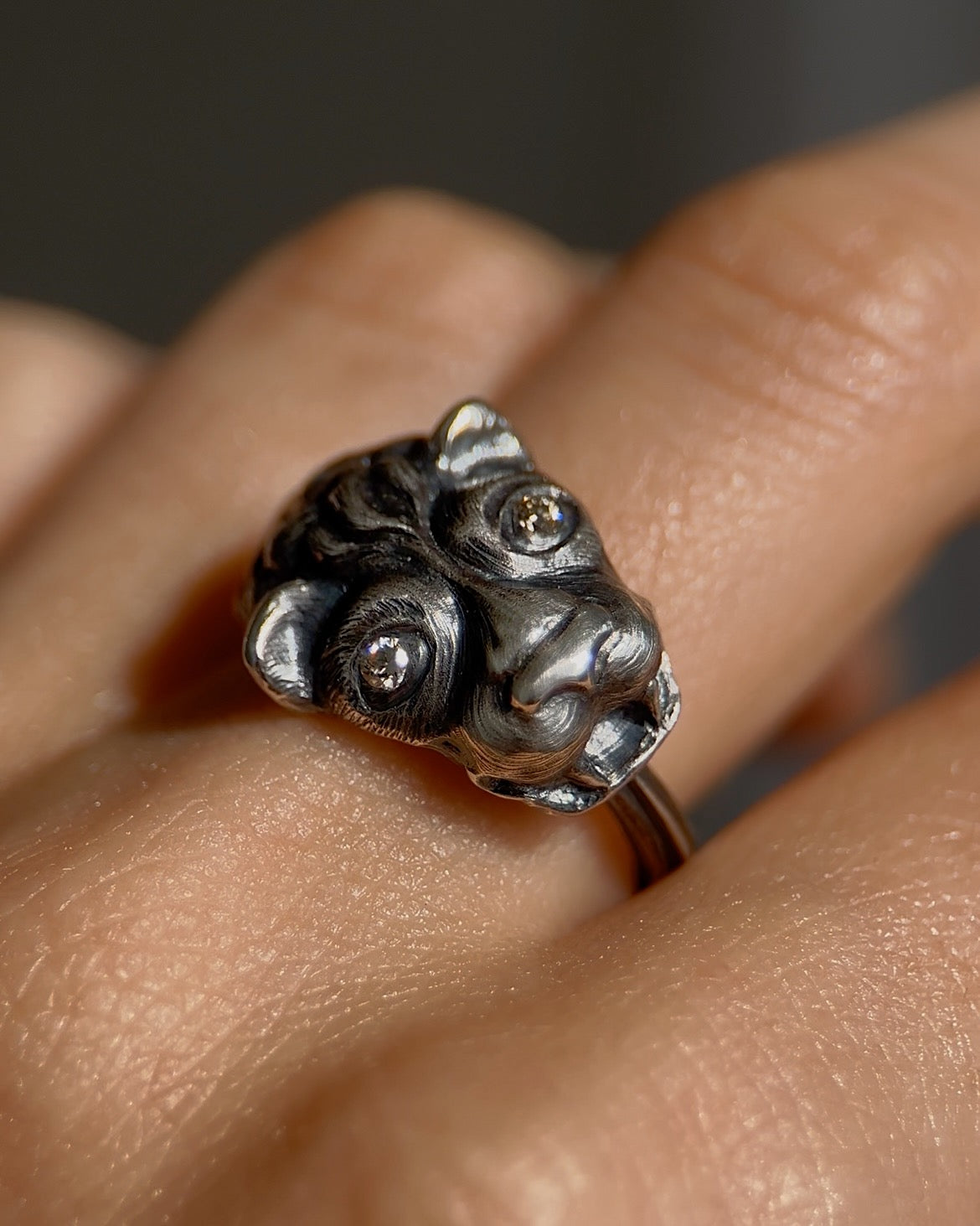 Gargoyle I // Silver and Diamond One of a Kind // Size 6.5