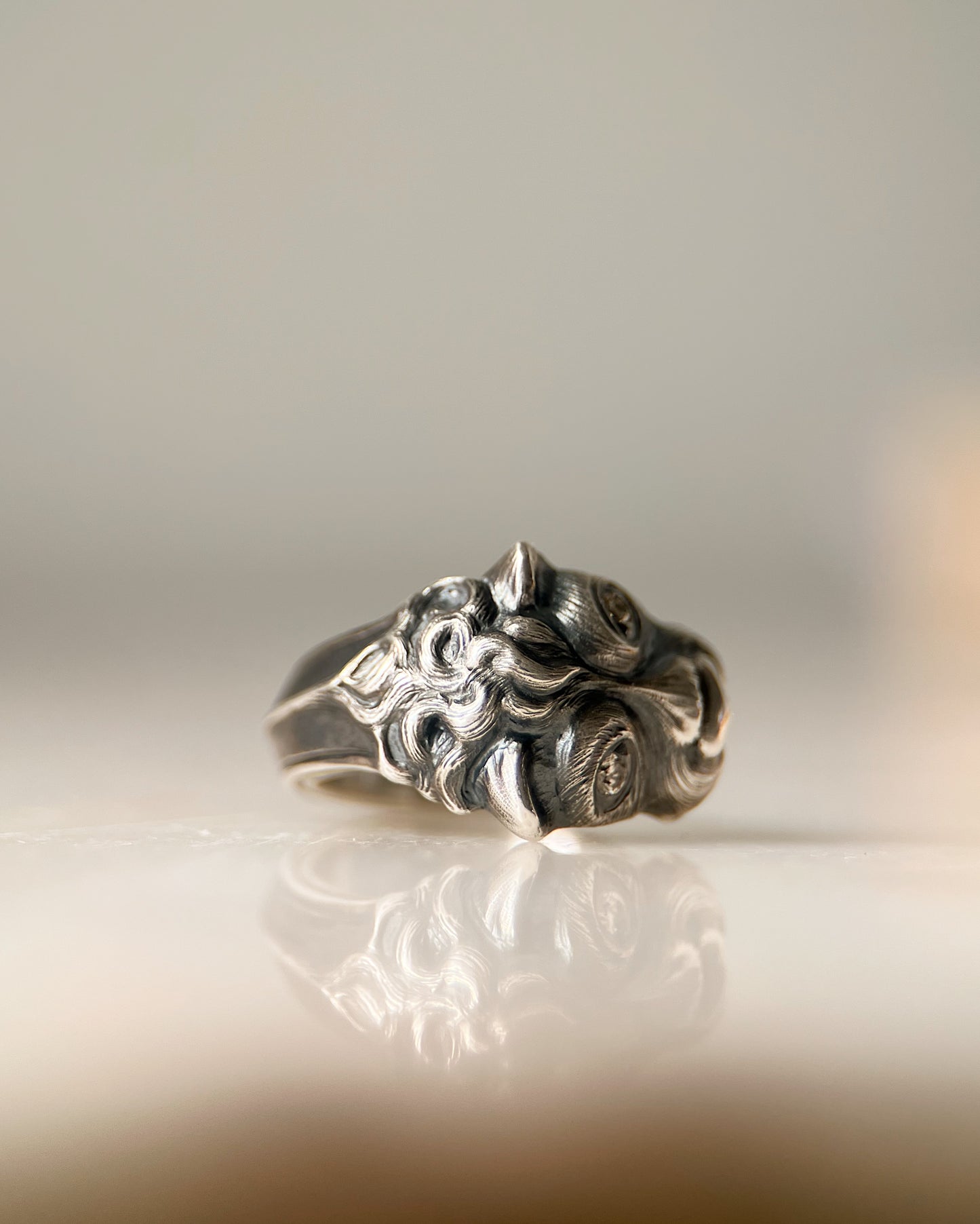 Gargoyle I // Silver and Diamond One of a Kind // Size 6.5