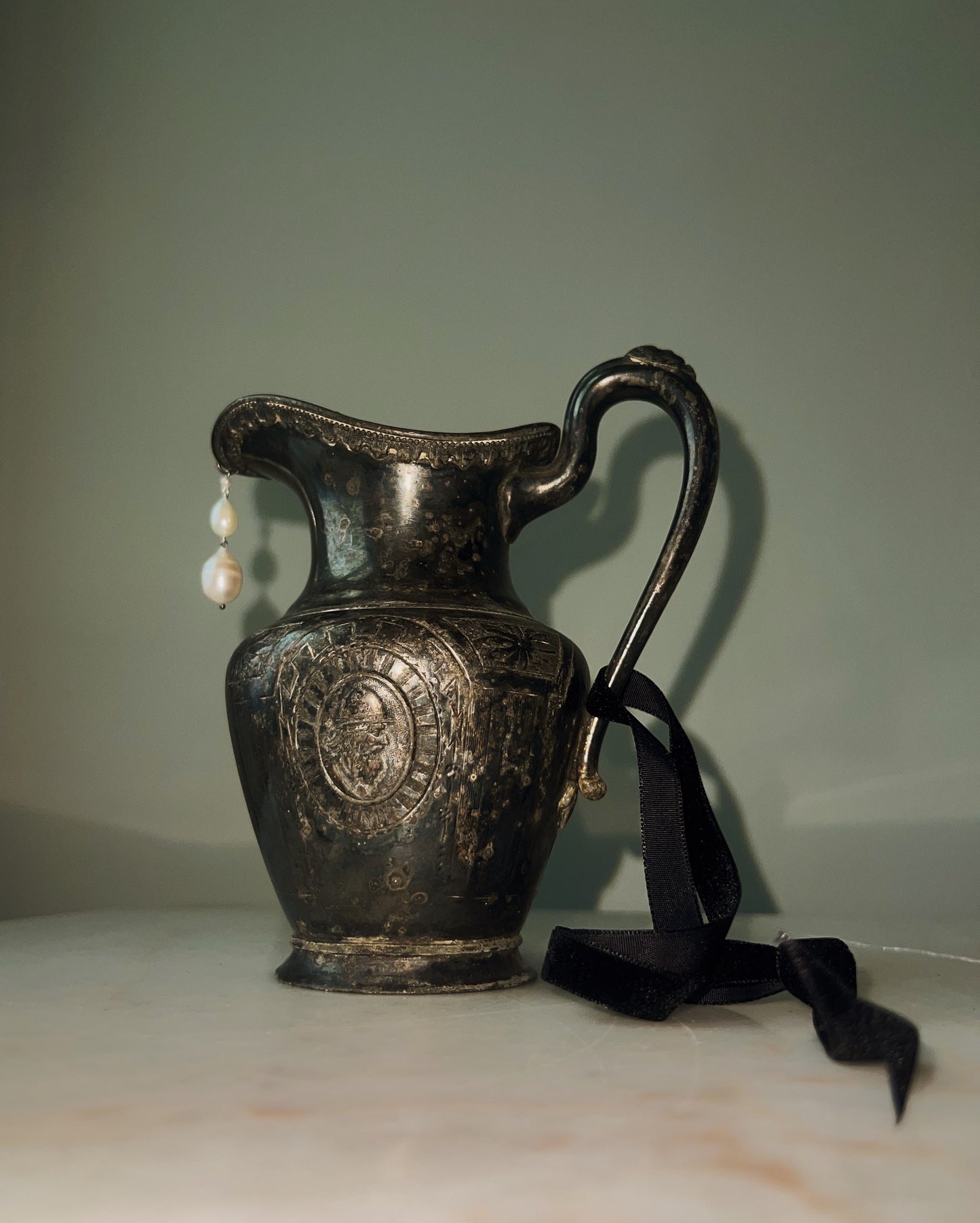 Empty Pitcher VIII // Silver Plate // House Ornament