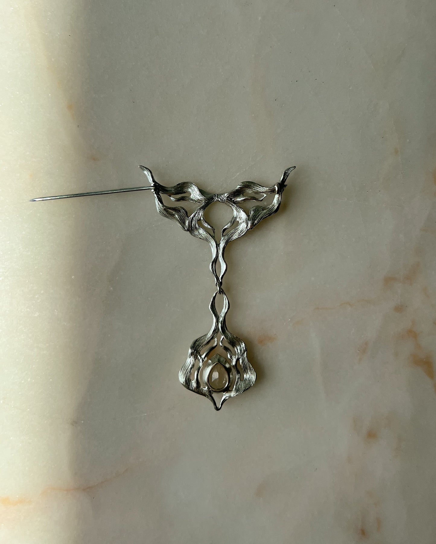 Joan Wept! Pt II // One of a Kind White Topaz // Brooch