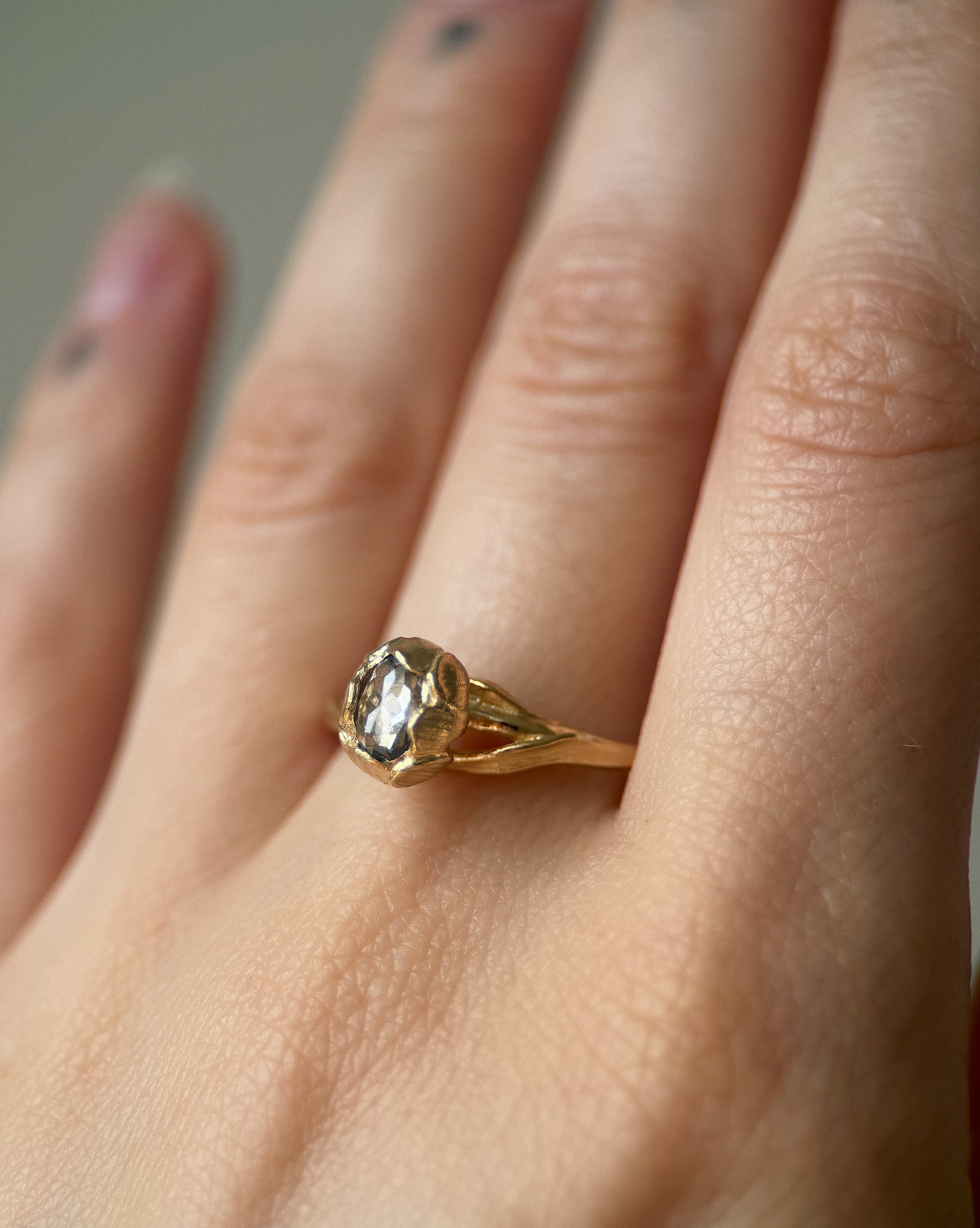 Natasha Pt I // 14ky Gold + Salt & Pepper Diamond // 8