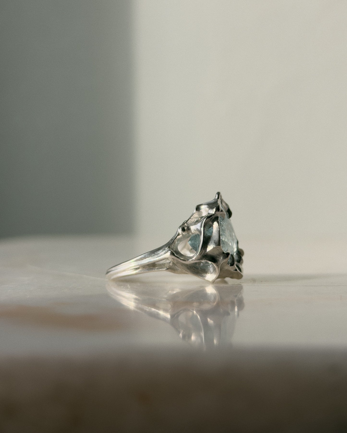 Deep Water // Aquamarine Sunstone One of a Kind // Size 7.5