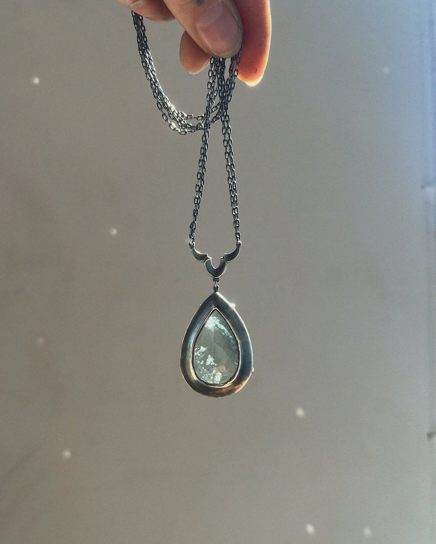 Heart of the Lake // Moss Aquamarine One of a Kind // Necklace