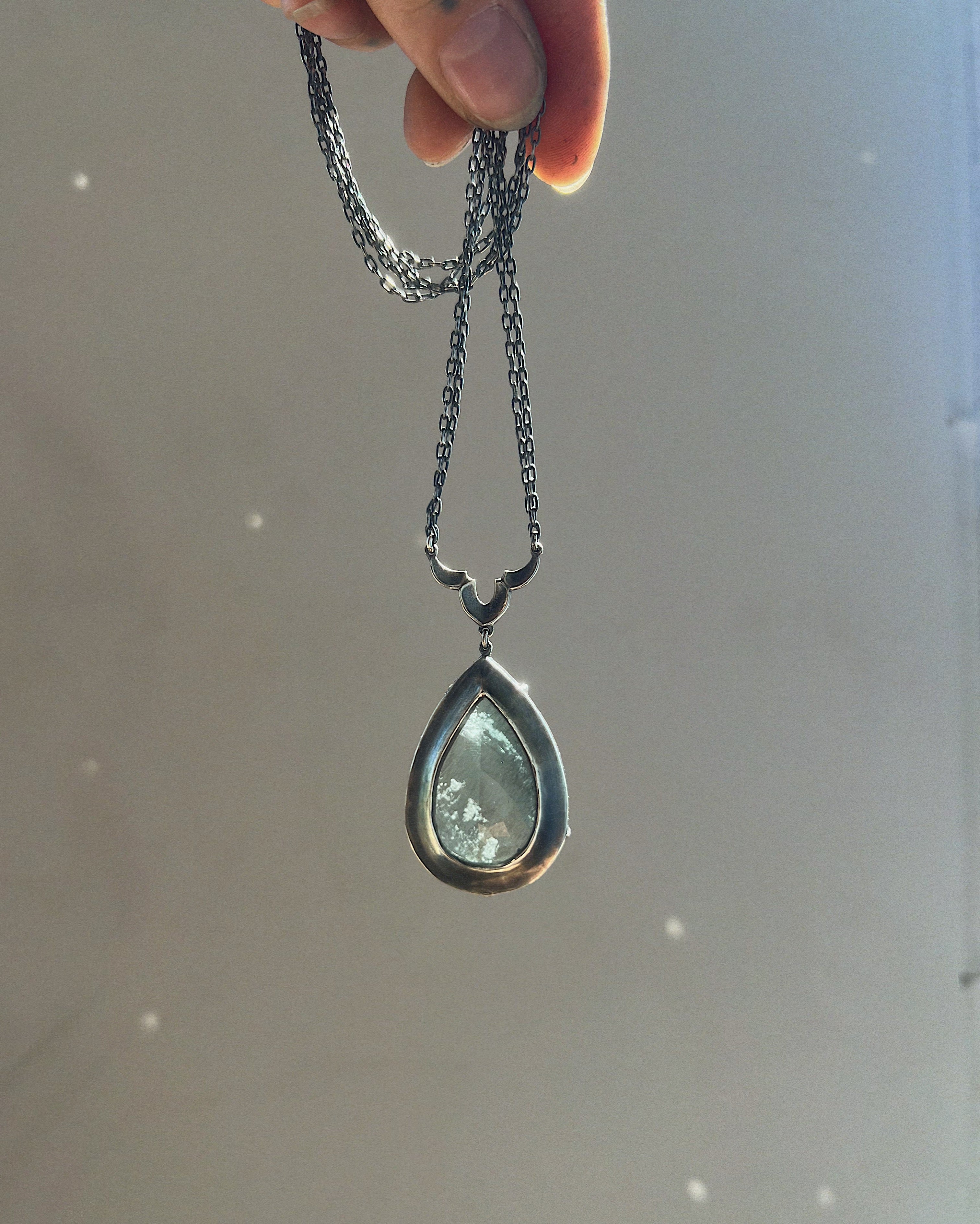Heart of the Lake // Moss Aquamarine Necklace