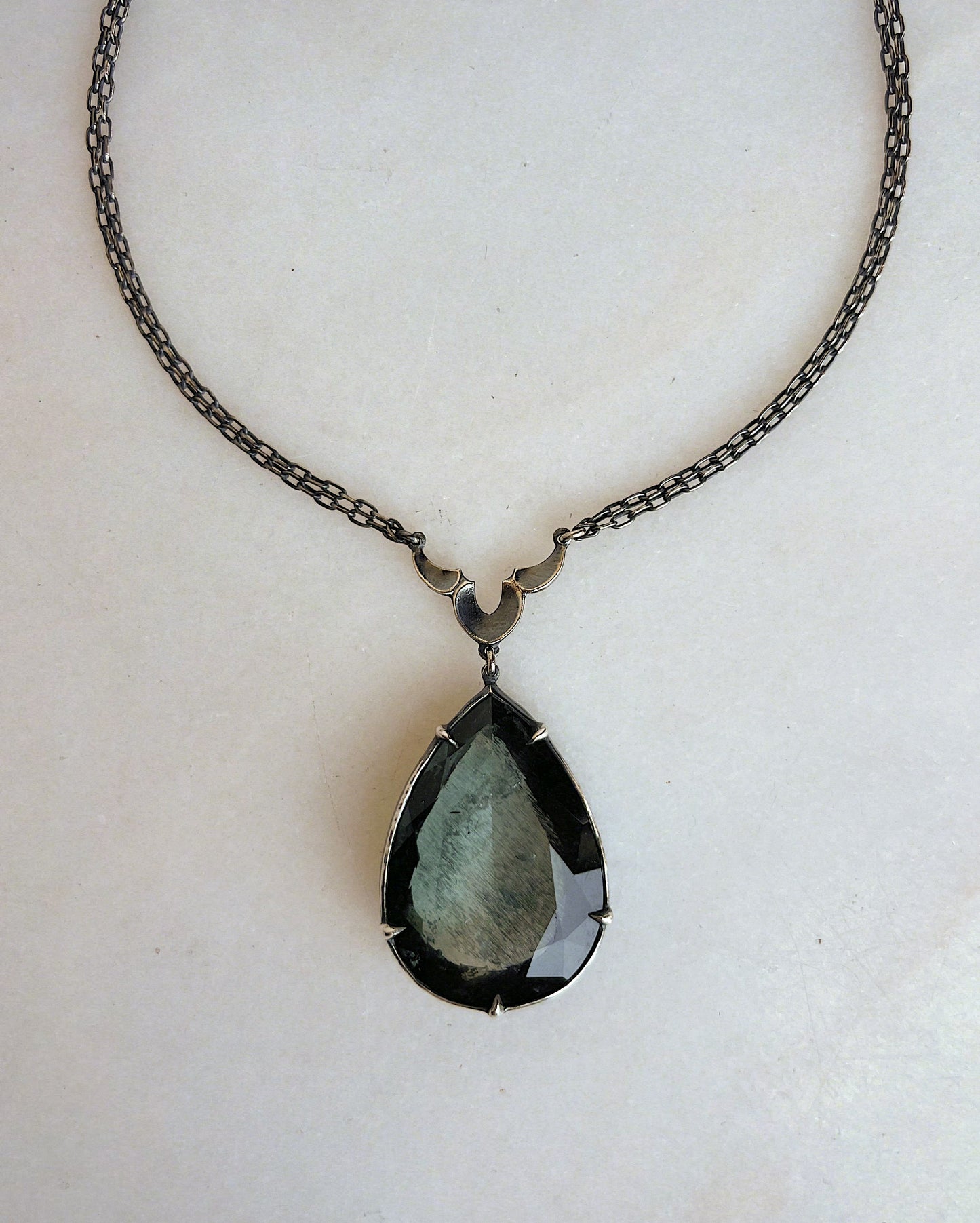 Heart of the Lake // Moss Aquamarine One of a Kind // Necklace