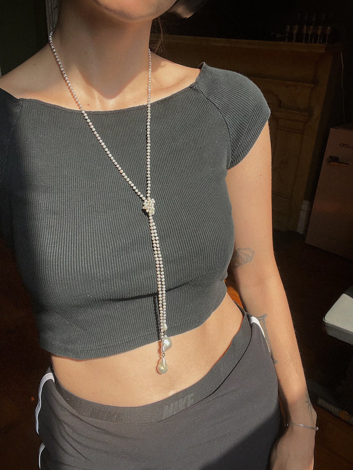 Lasso! // Fresh Water Baroque Pearl One Of A Kind // Necklace