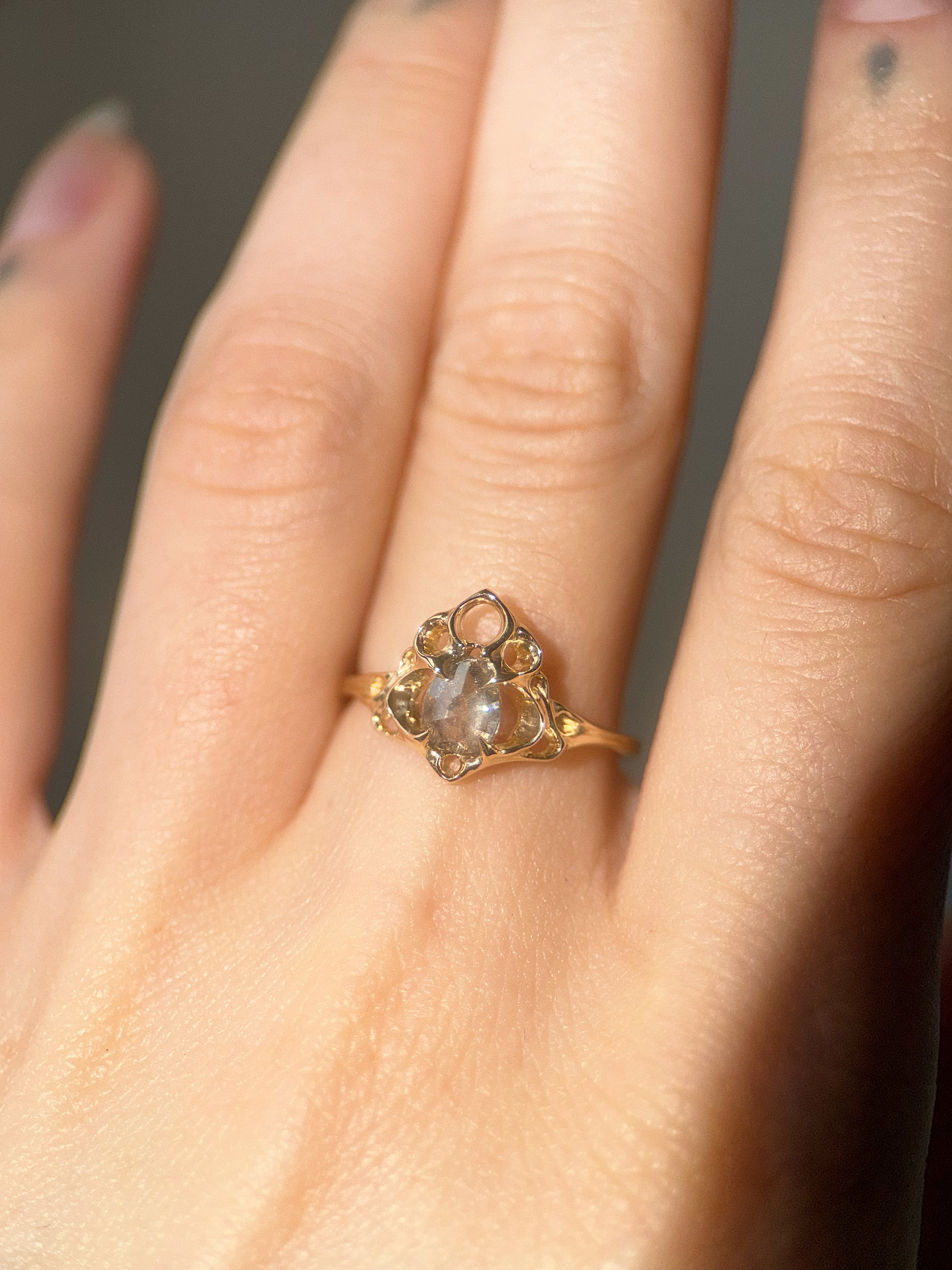 Thrones // 14ky Gold + 0.84ct Salt & Pepper Diamond // 6.75