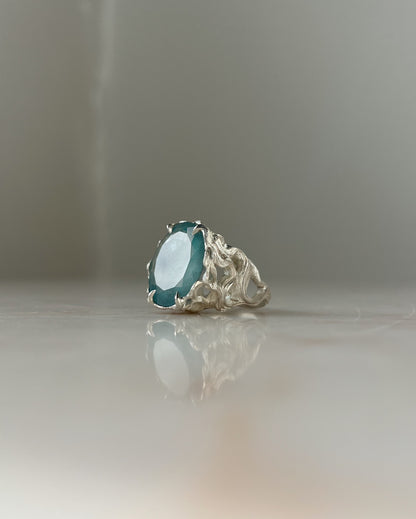 Oversized Pyre II // Moss Aquamarine One of a Kind // Size 6