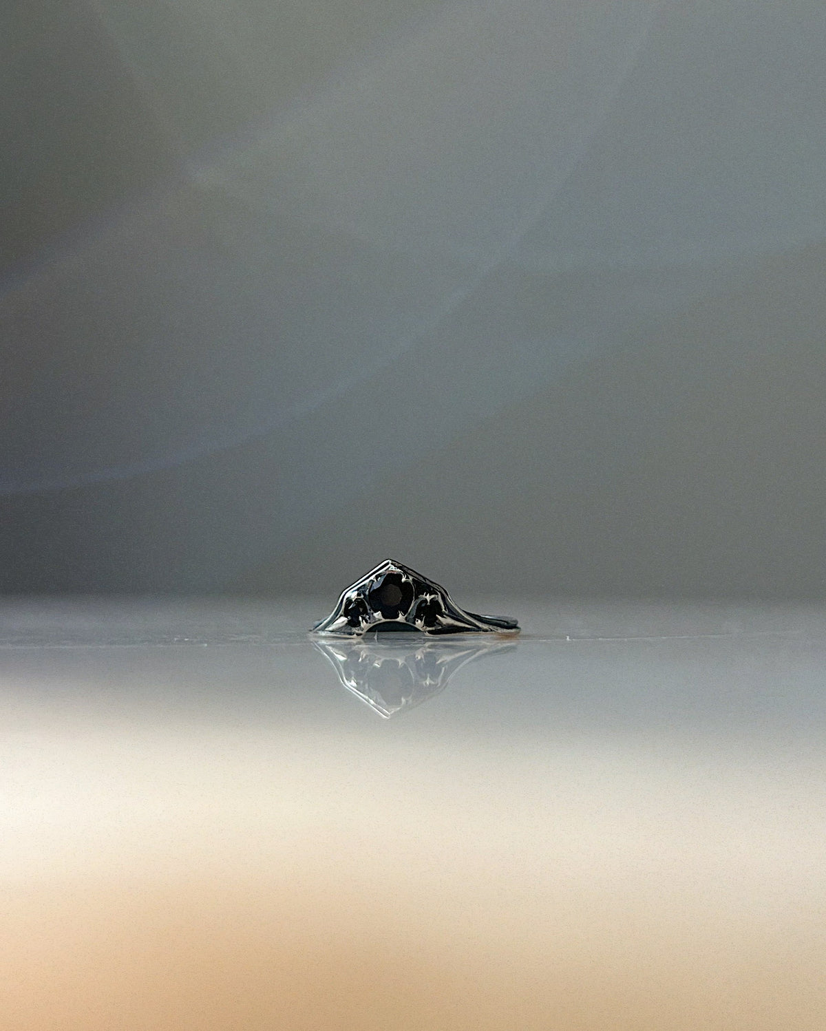 The Graces II // Black Spinel Nesting Ring // 4.75
