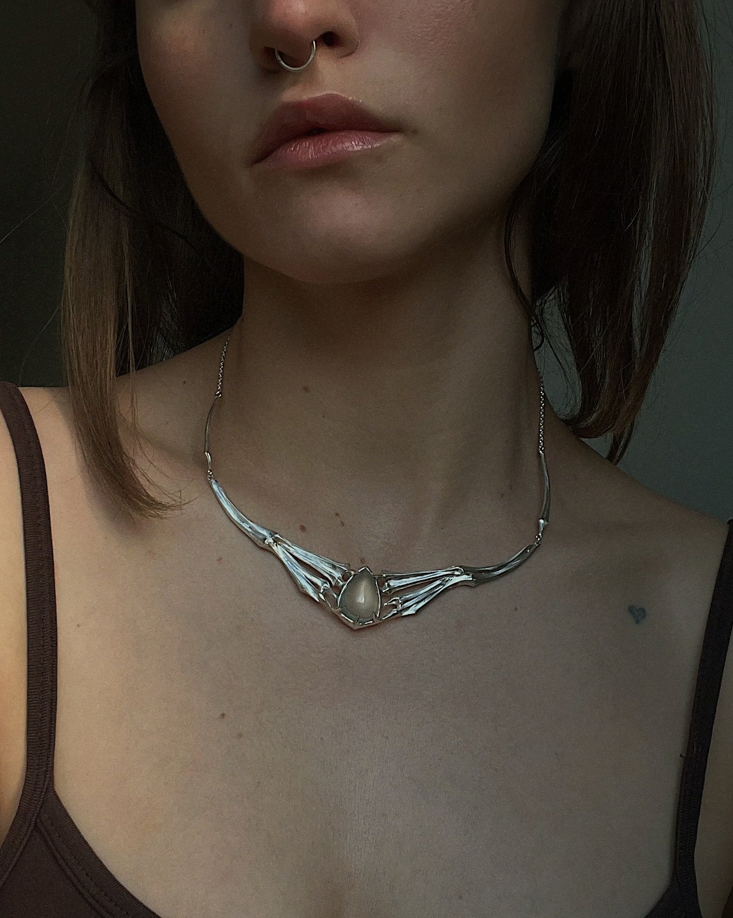 Rib Vault II // One of a Kind Moonstone // Necklace