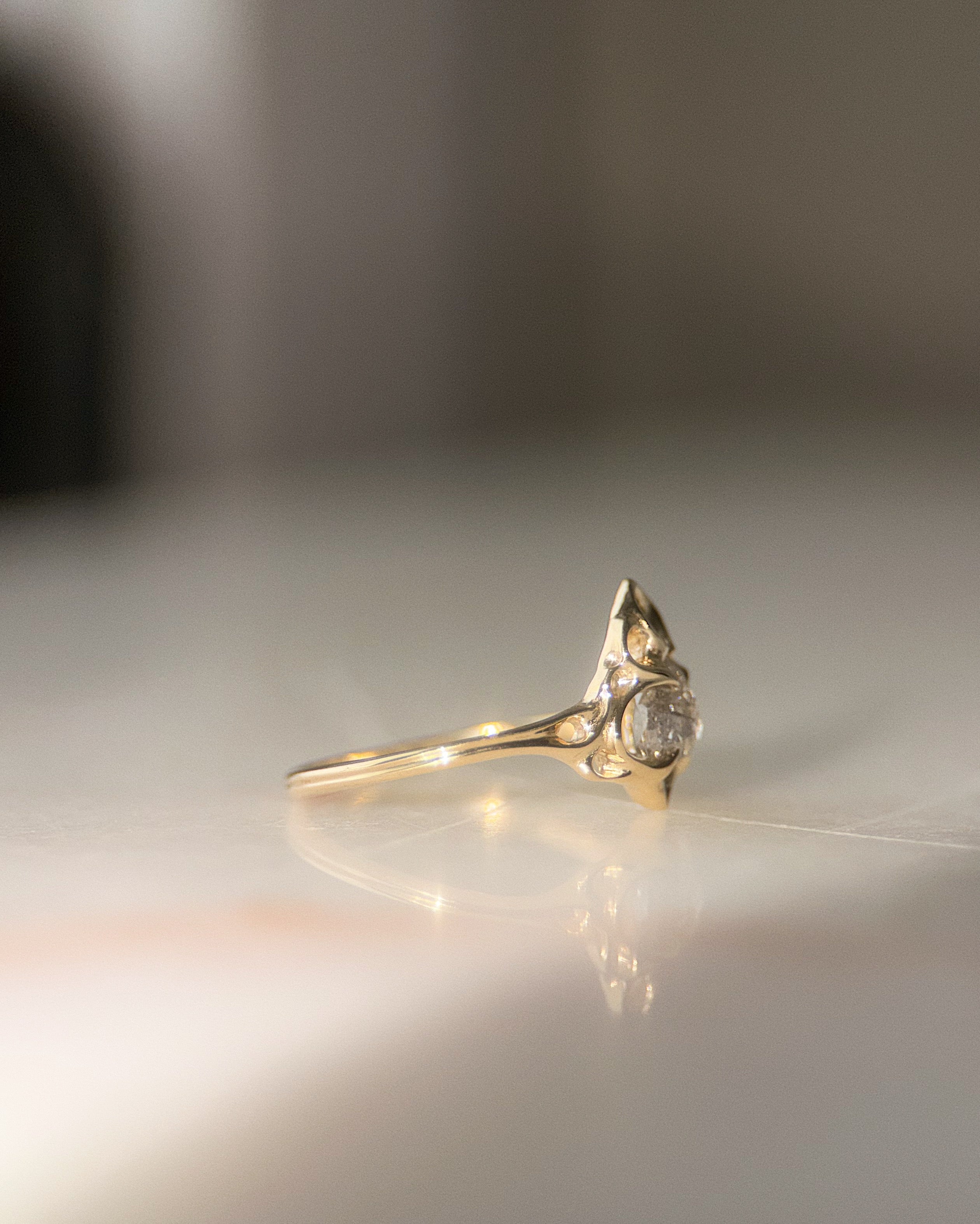 Thrones // 14ky Gold + 0.84ct Salt & Pepper Diamond // 6.75