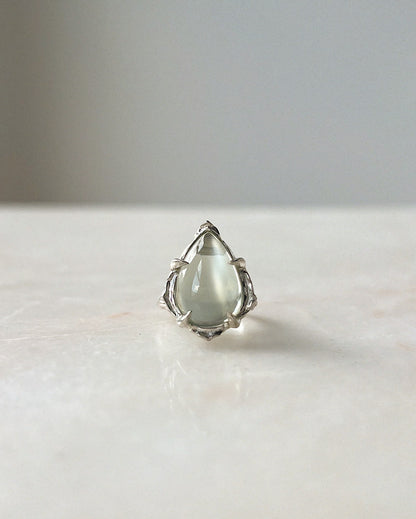 Dewdrop // Green - Grey Moonstone One of a Kind // Size 6-6.5