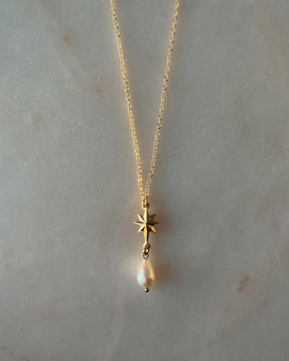 The Fallen Star // 14K Gold // Small Gemstone Necklace