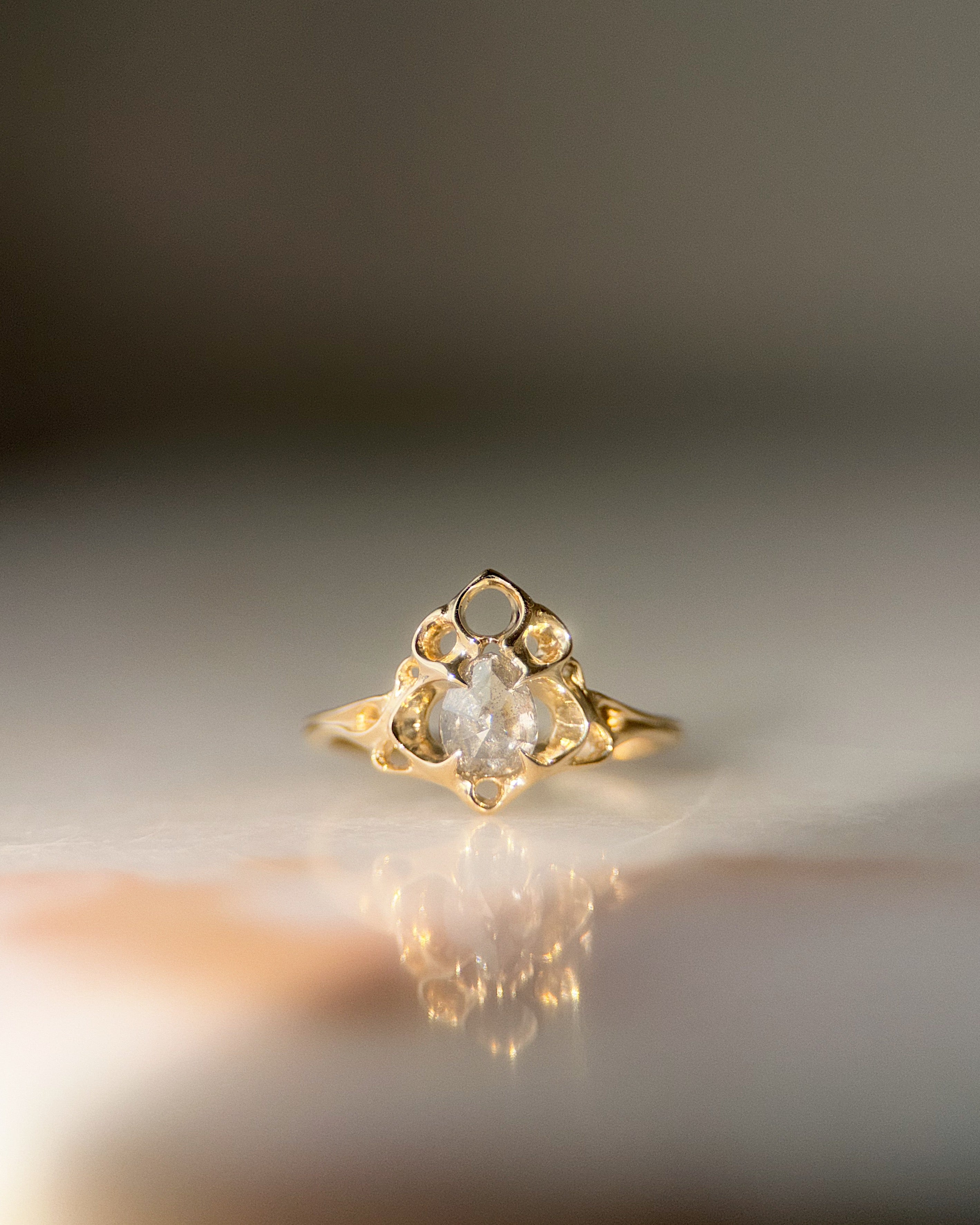 Thrones // 14ky Gold + 0.84ct Salt & Pepper Diamond // 6.75