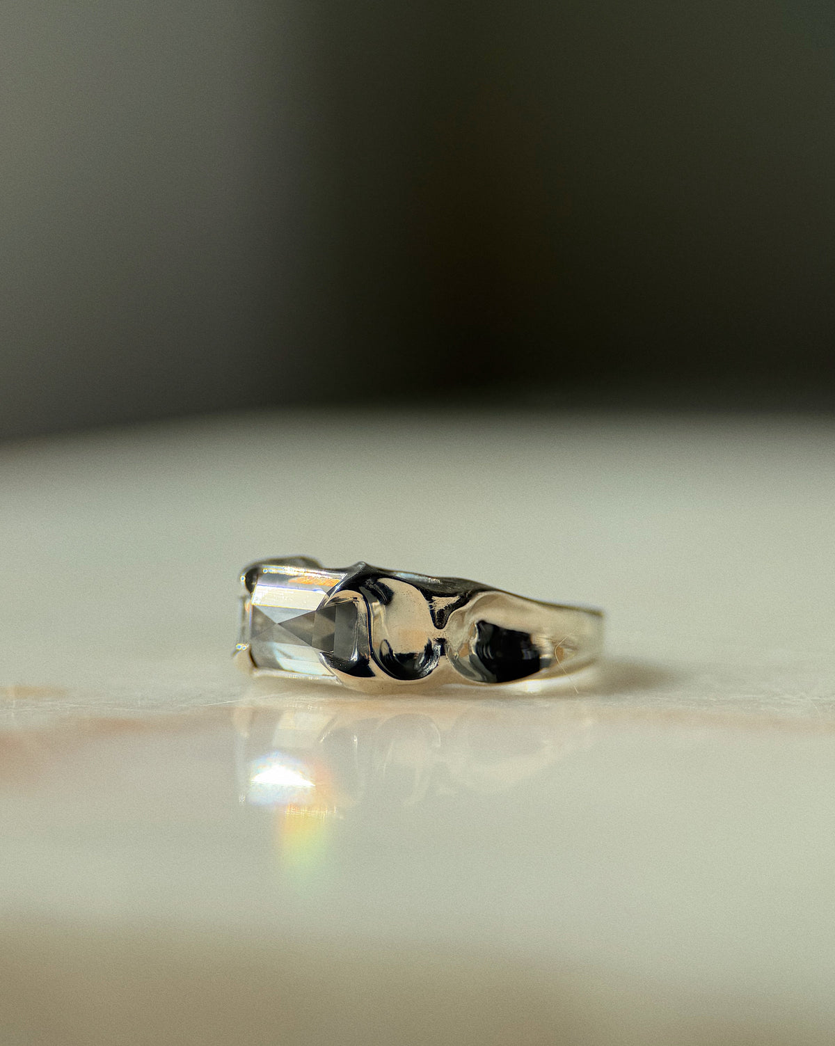 Mausoleum // 14kw Gold + 2.06ct Green Diamond // 7.75