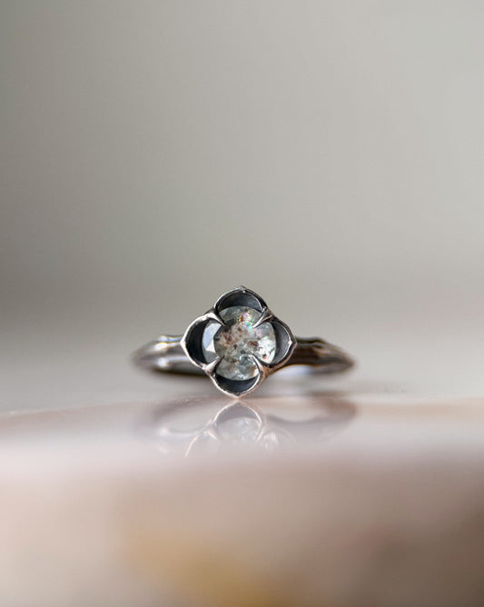 Baby Daphne // 6.5mm Aquamarine Sunstone // Ring (RTS)