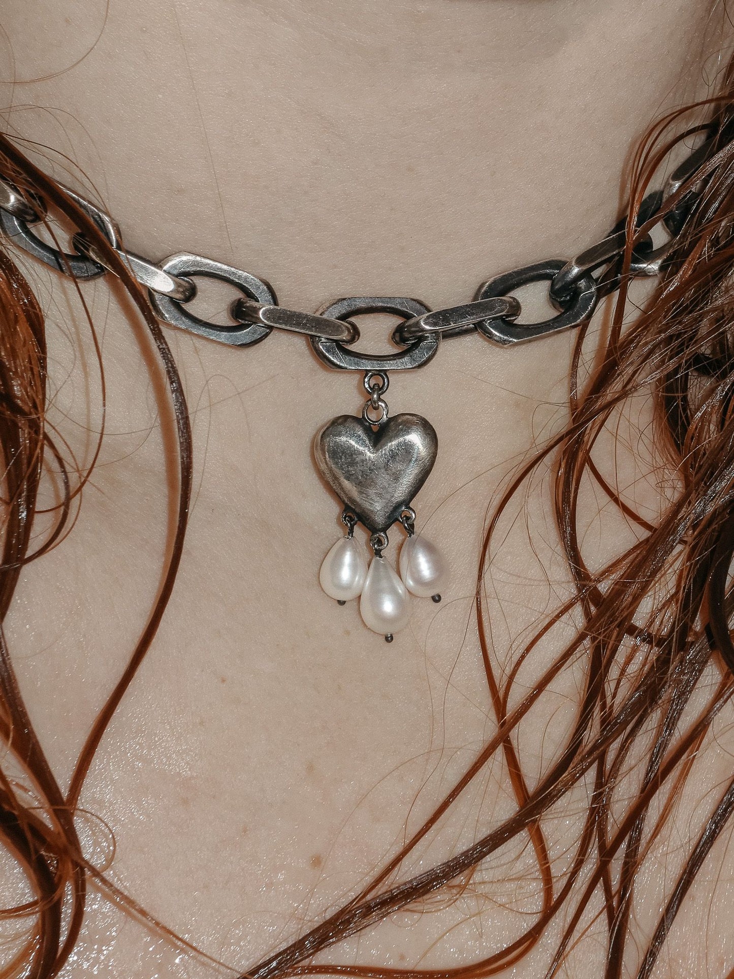 The Heart Overflows // XXL Cable Chain + Baroque Pearl // Necklace