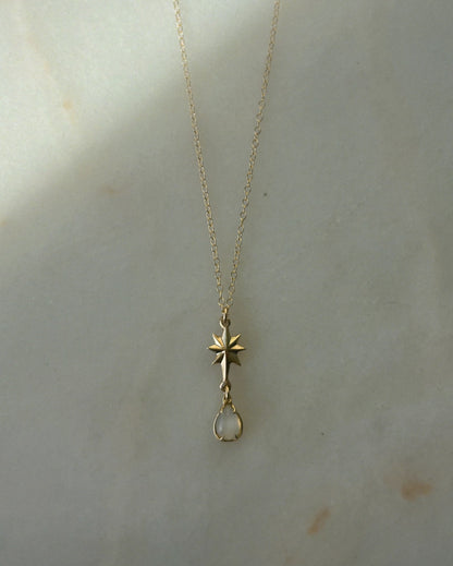 The Fallen Star // 14K Gold // Small Gemstone Necklace