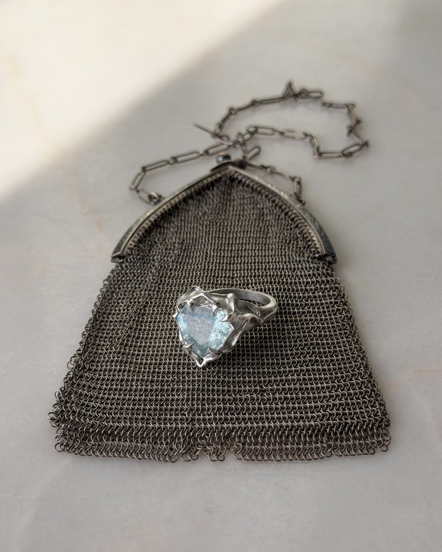 Deep Water // Aquamarine Sunstone One of a Kind // Size 7.5