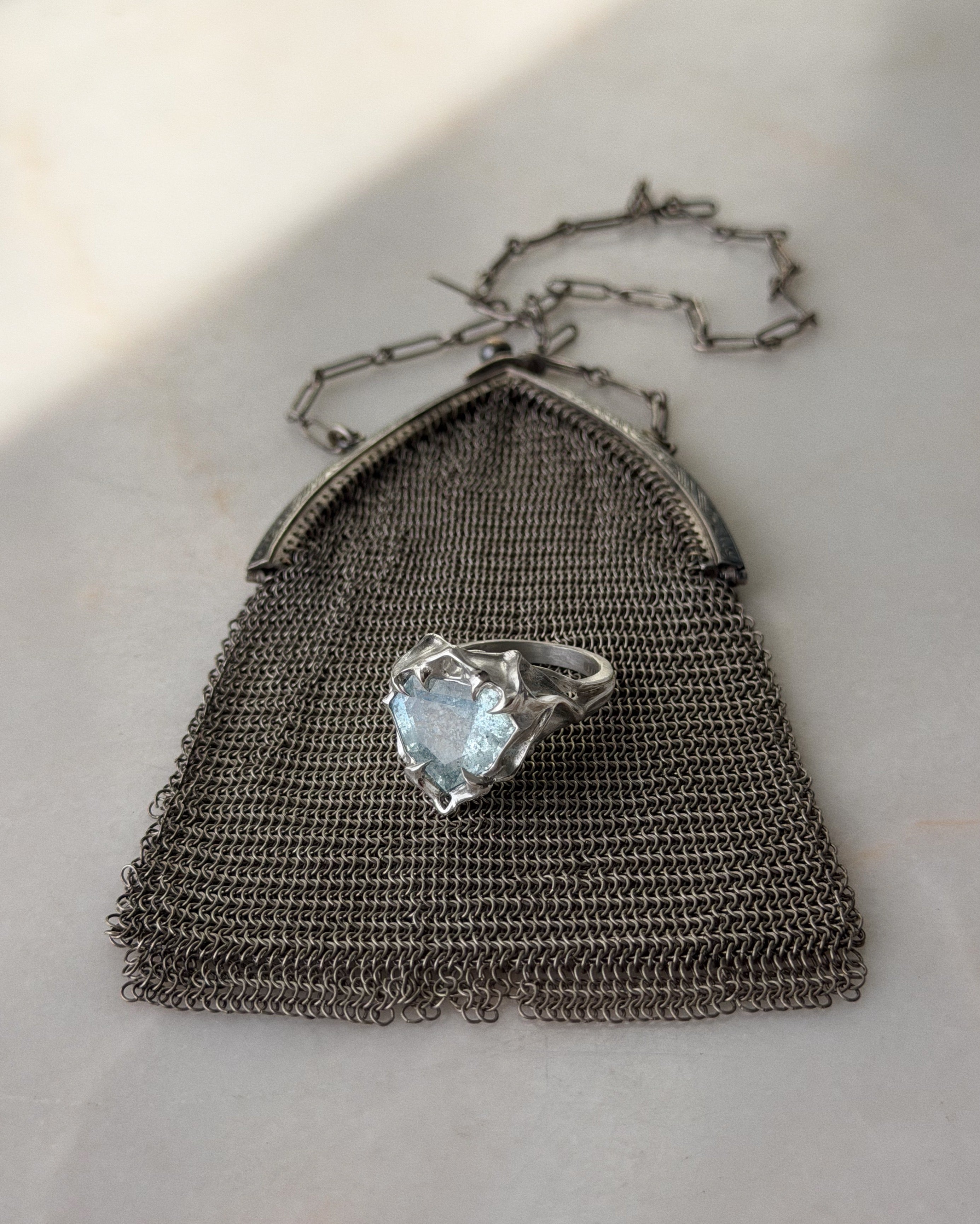 Deep Water // Silver + 10.25ct Aquamarine Sunstone