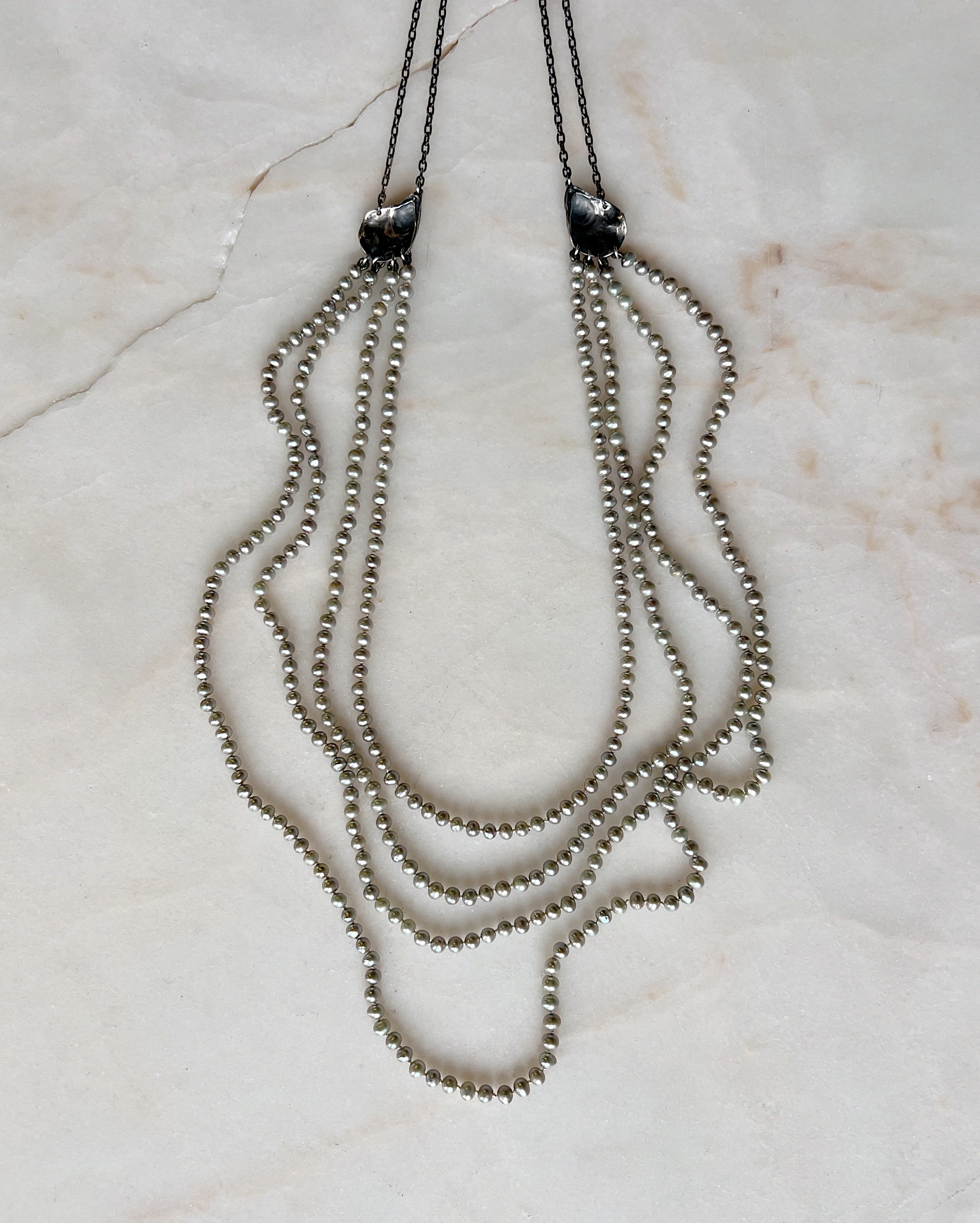 The Splitting Of A Shell // Freshwater Pearl Necklace