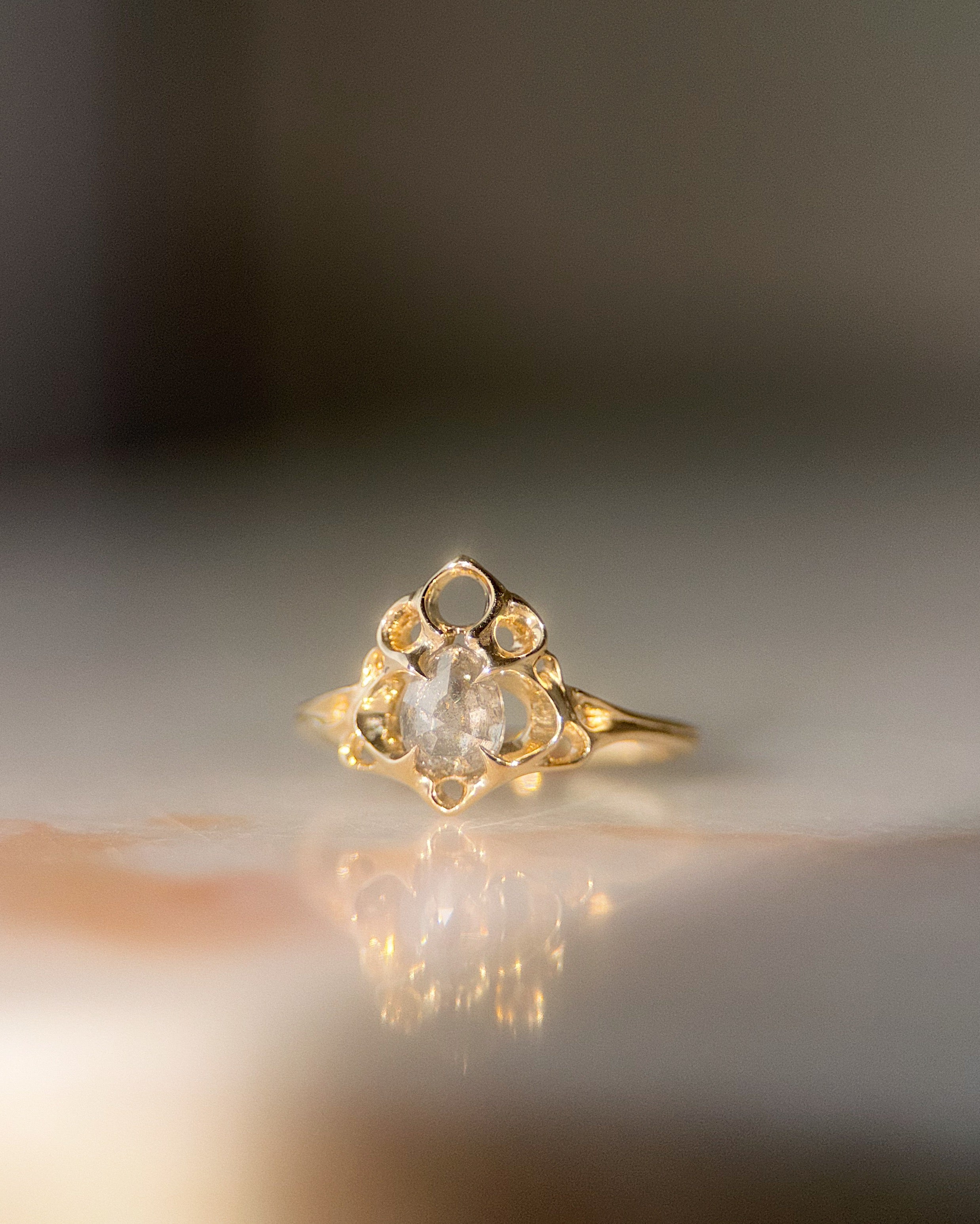 Thrones // 14ky Gold + 0.84ct Salt & Pepper Diamond // 6.75