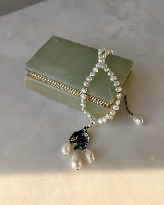 Divers II //  Fresh Water Baroque Pearl One Of A Kind // Necklace