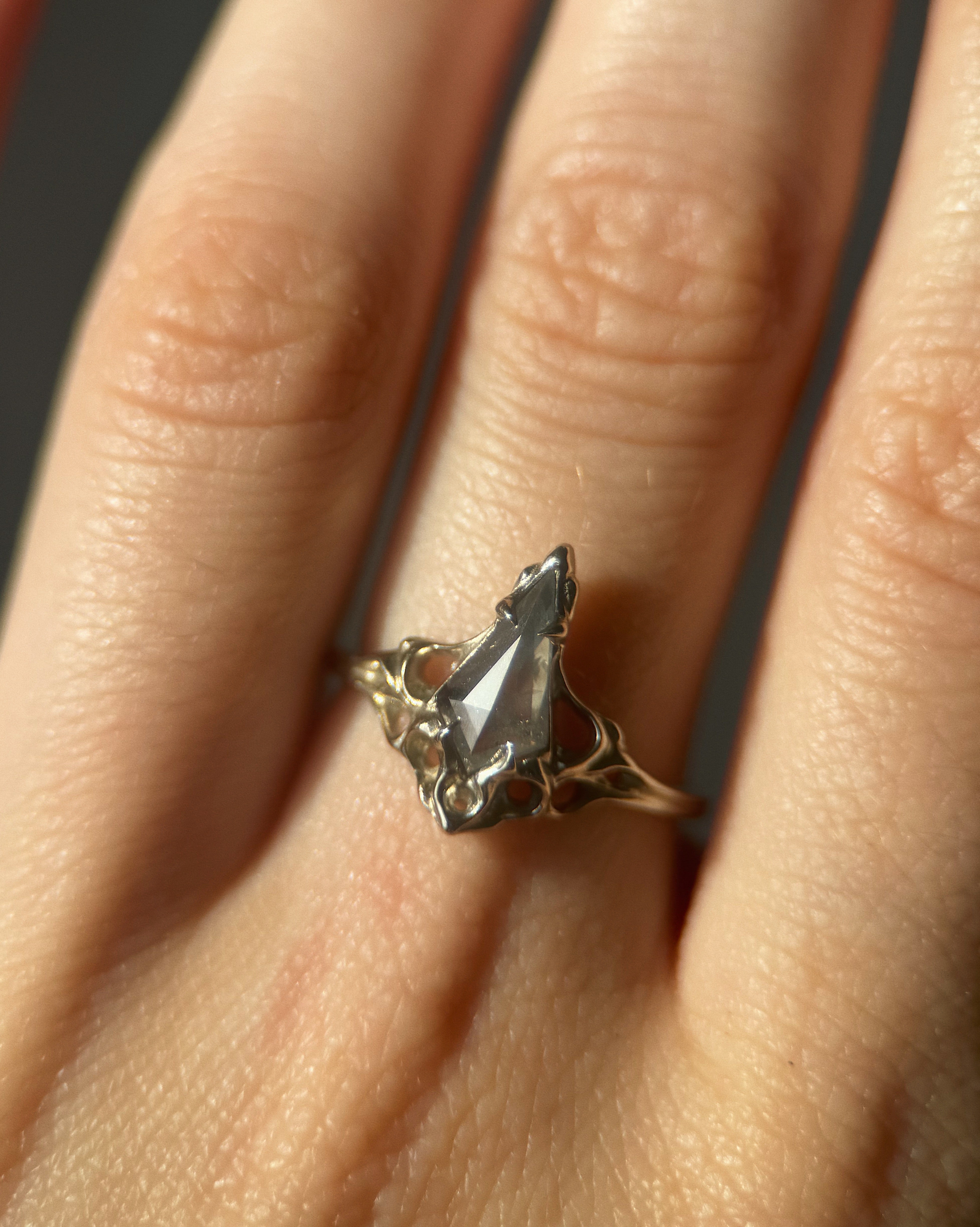 Archangel // 14kw Gold + 0.71ct Salt & Pepper Diamond // 6.75