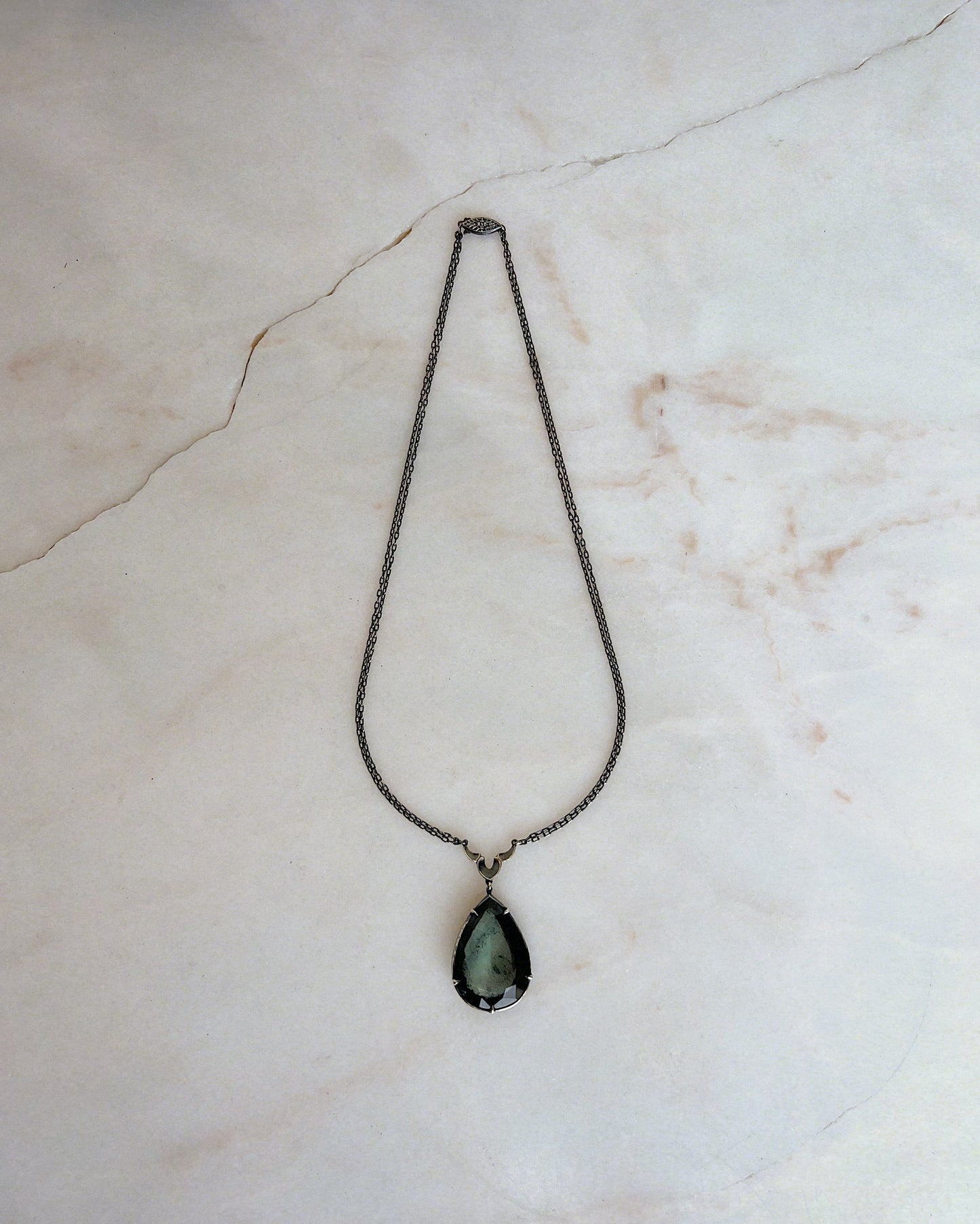 Heart of the Lake // Moss Aquamarine One of a Kind // Necklace