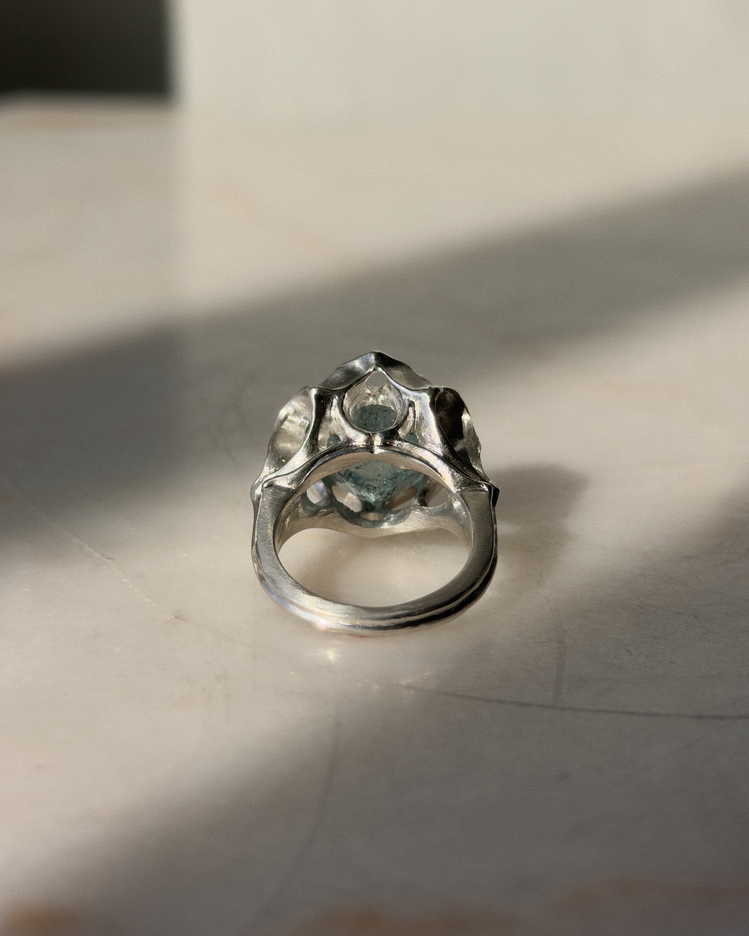Deep Water // Silver + 10.25ct Aquamarine Sunstone