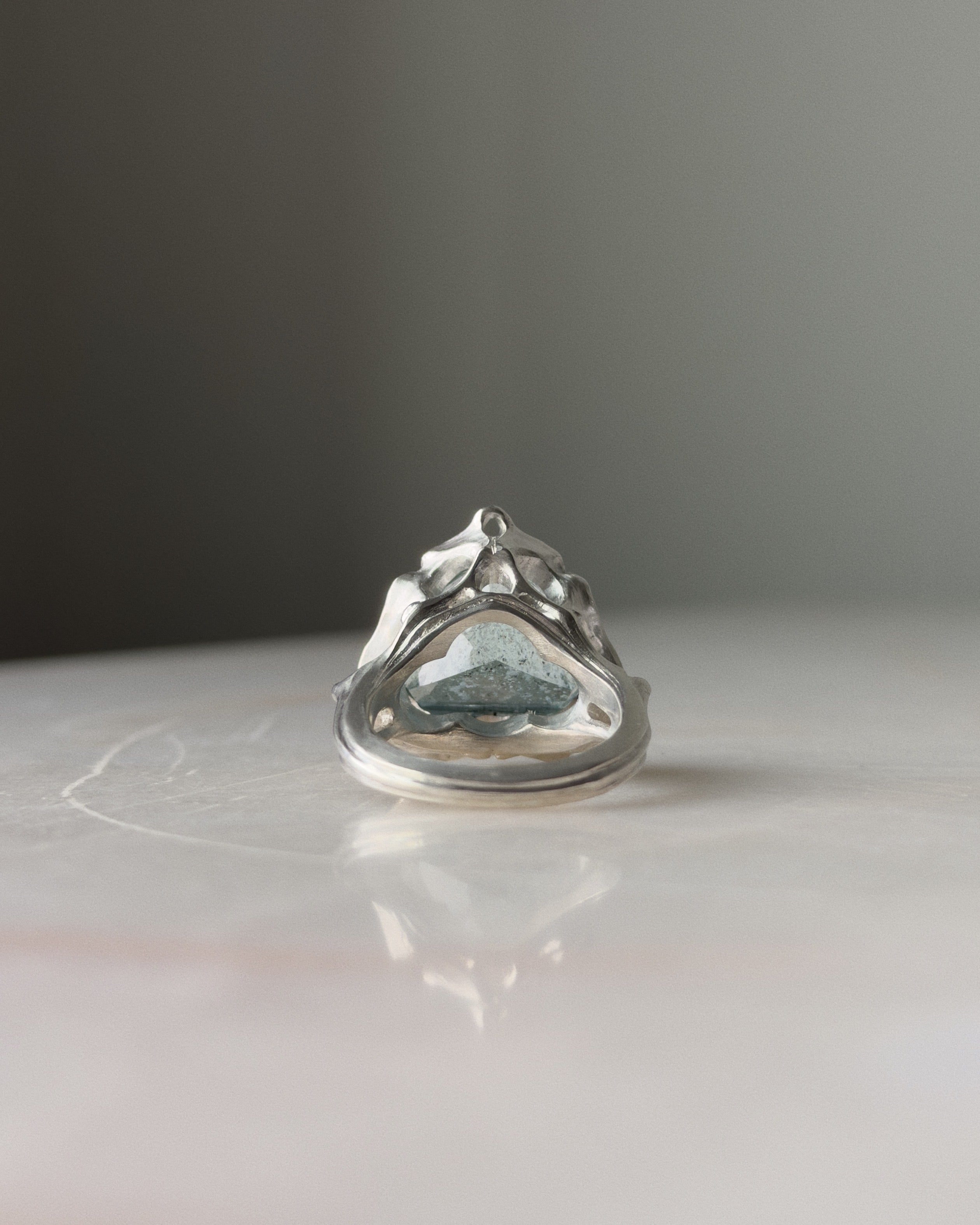 Deep Water // Silver + 10.25ct Aquamarine Sunstone