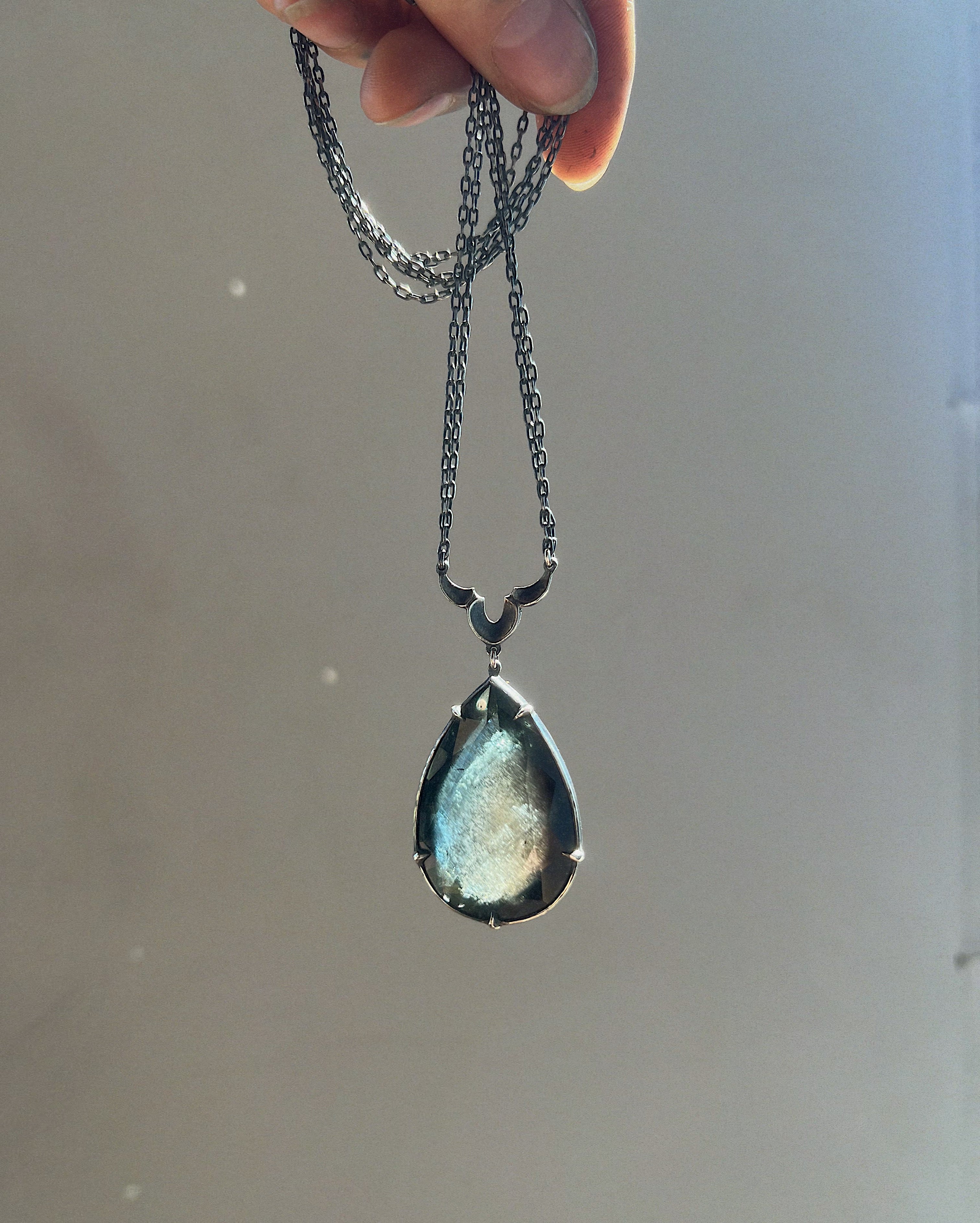 Heart of the Lake // Moss Aquamarine Necklace