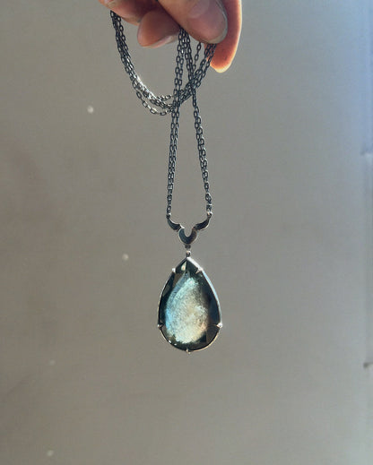 Heart of the Lake // Moss Aquamarine One of a Kind // Necklace