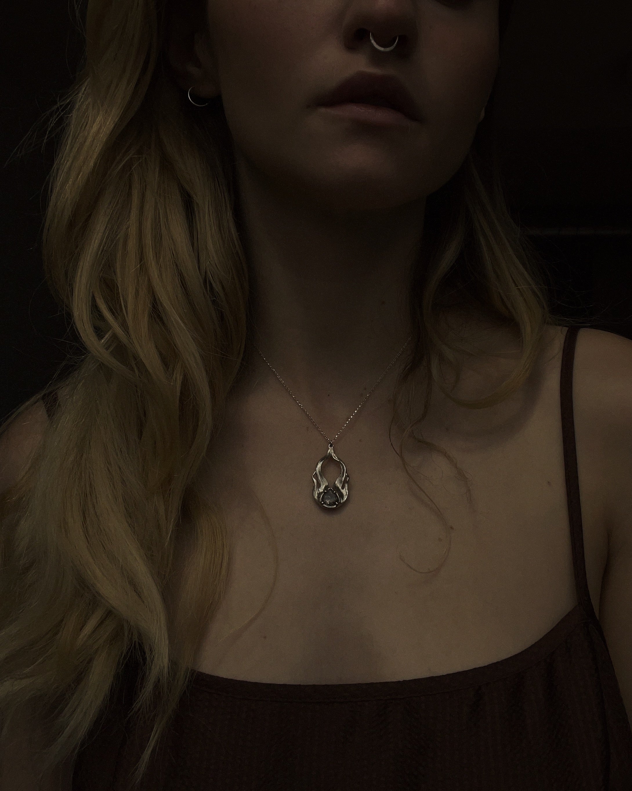 Pyre ((The White Fire)) // 14kw + Scapolite Necklace