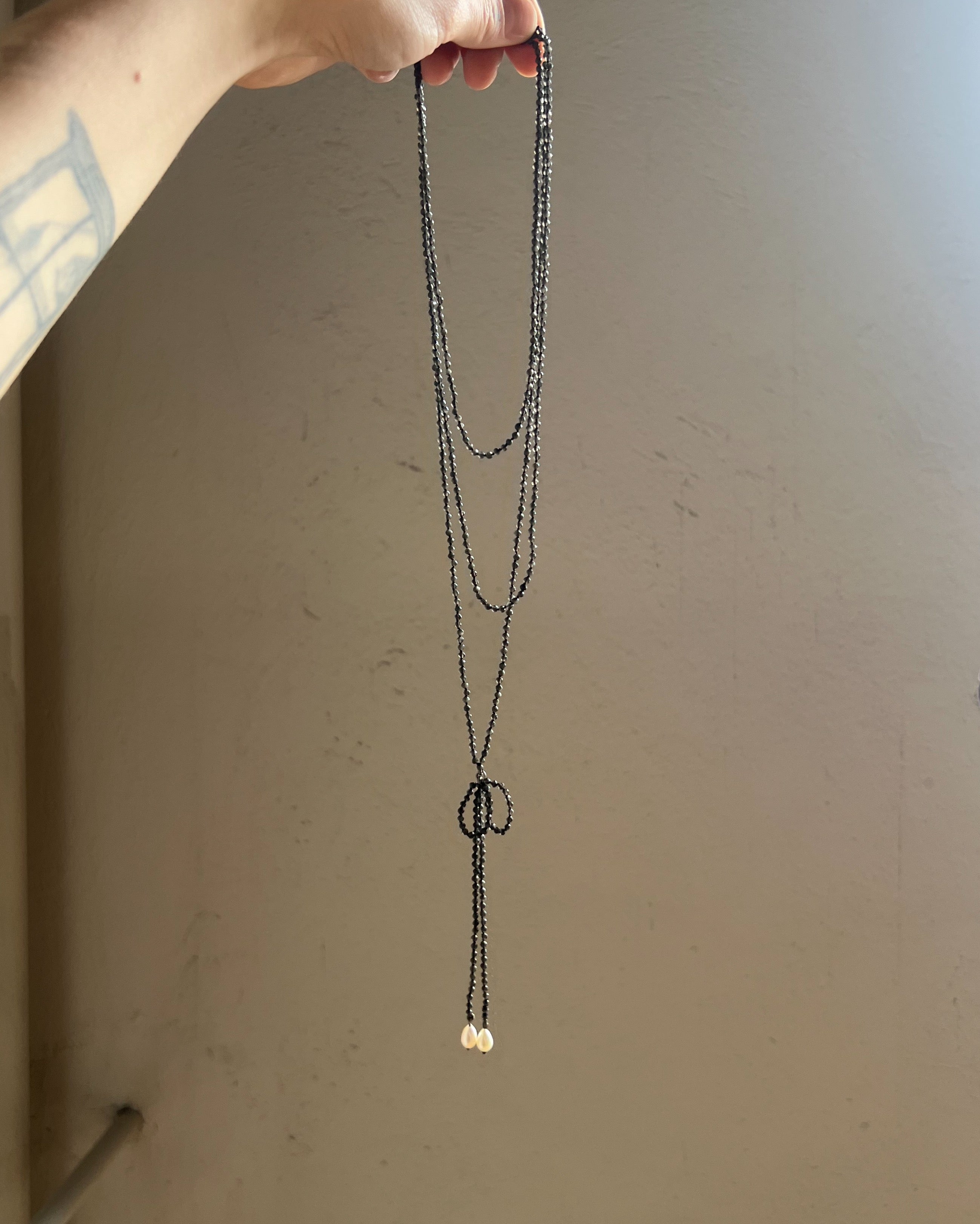 Années Folles // Grey Moonstone And Freshwater Pearl Necklace