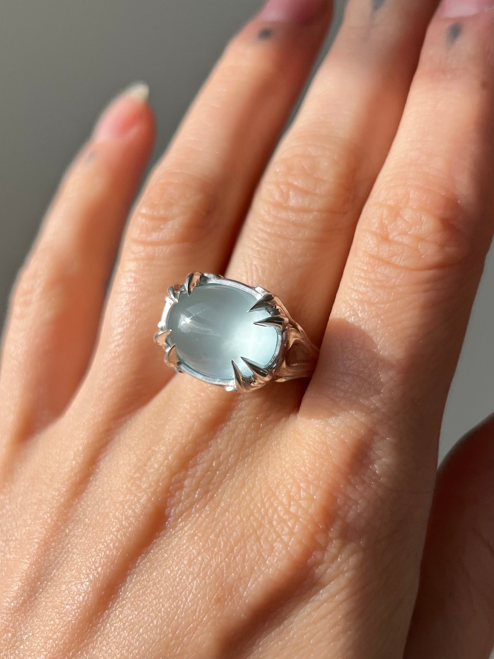 Of the Earth // Silver + Milky Aquamarine