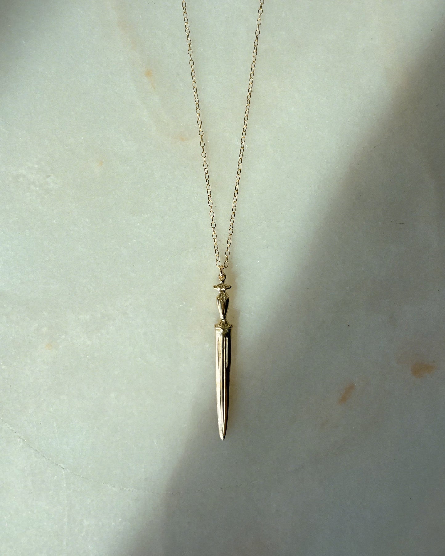 The Ceremony // Single Dagger Necklace // 14k Gold (RTS)