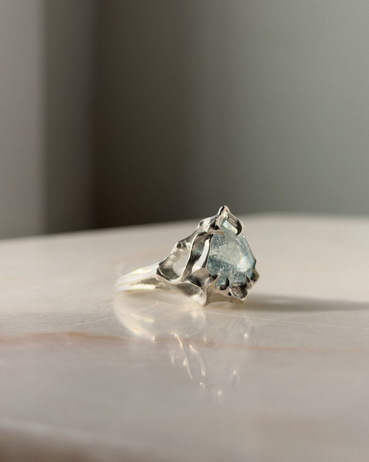 Deep Water // Aquamarine Sunstone One of a Kind // Size 7.5