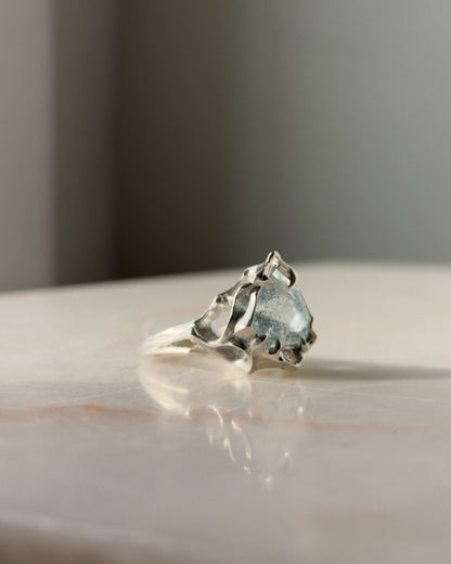 Deep Water // Aquamarine Sunstone One of a Kind // Size 7.5