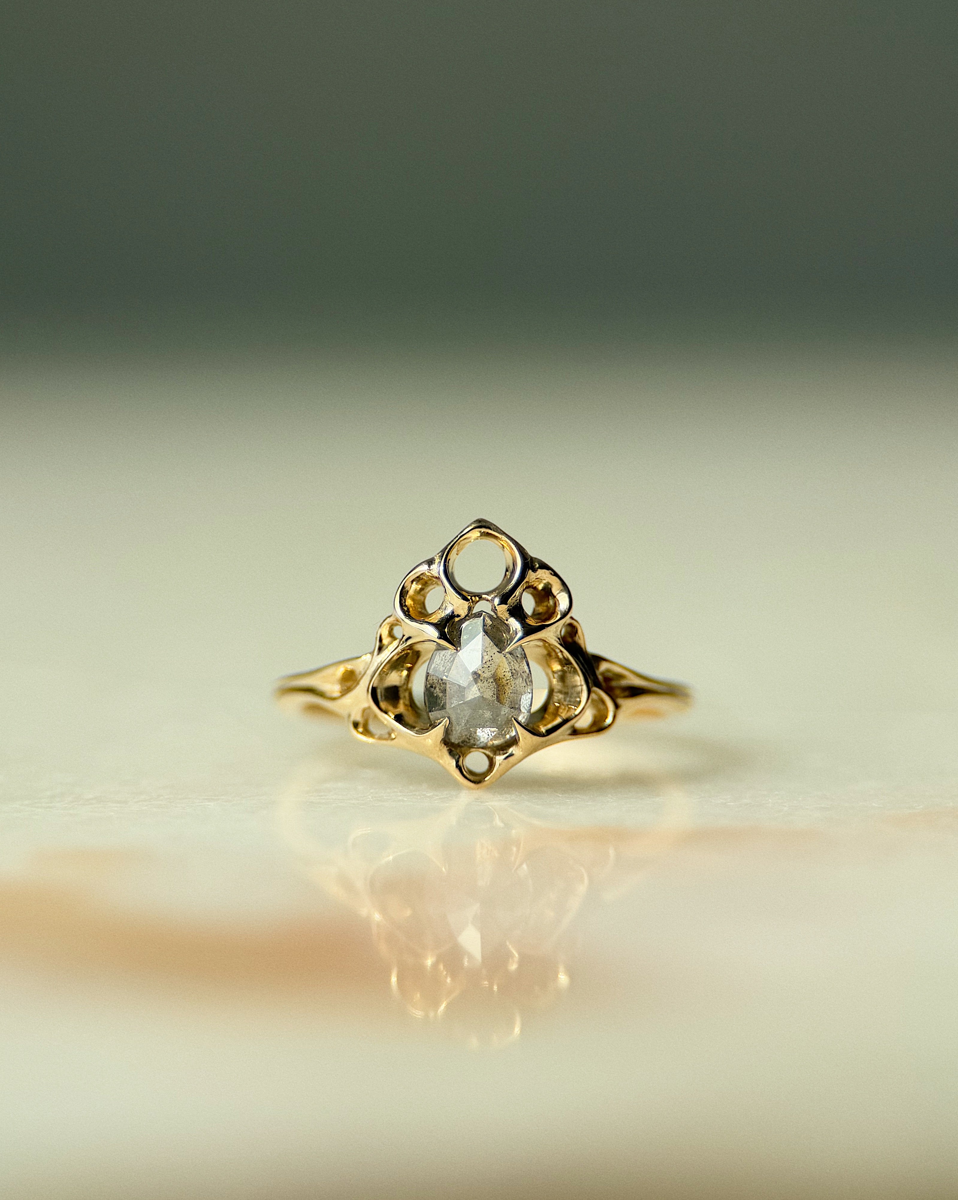 Thrones // 14ky Gold + 0.84ct Salt & Pepper Diamond // 6.75