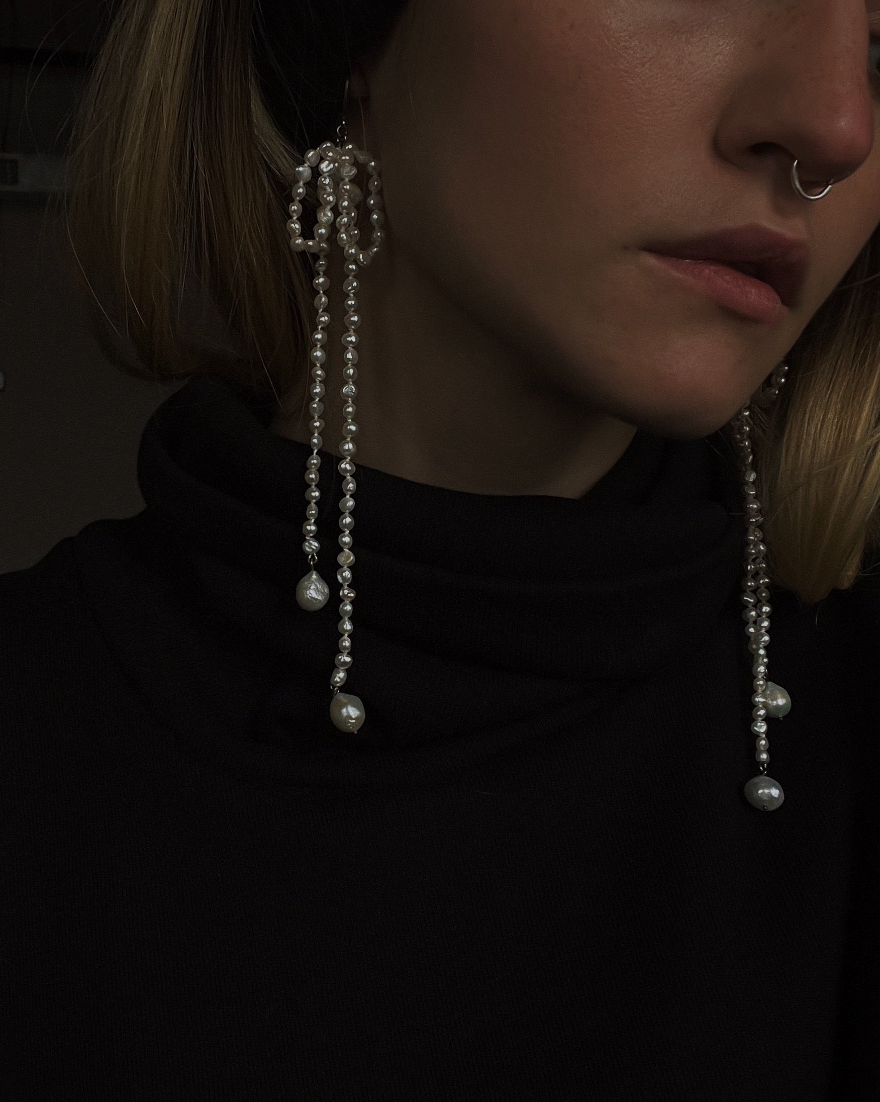 Ribbon Bows //  Freshwater Pearl Earrings