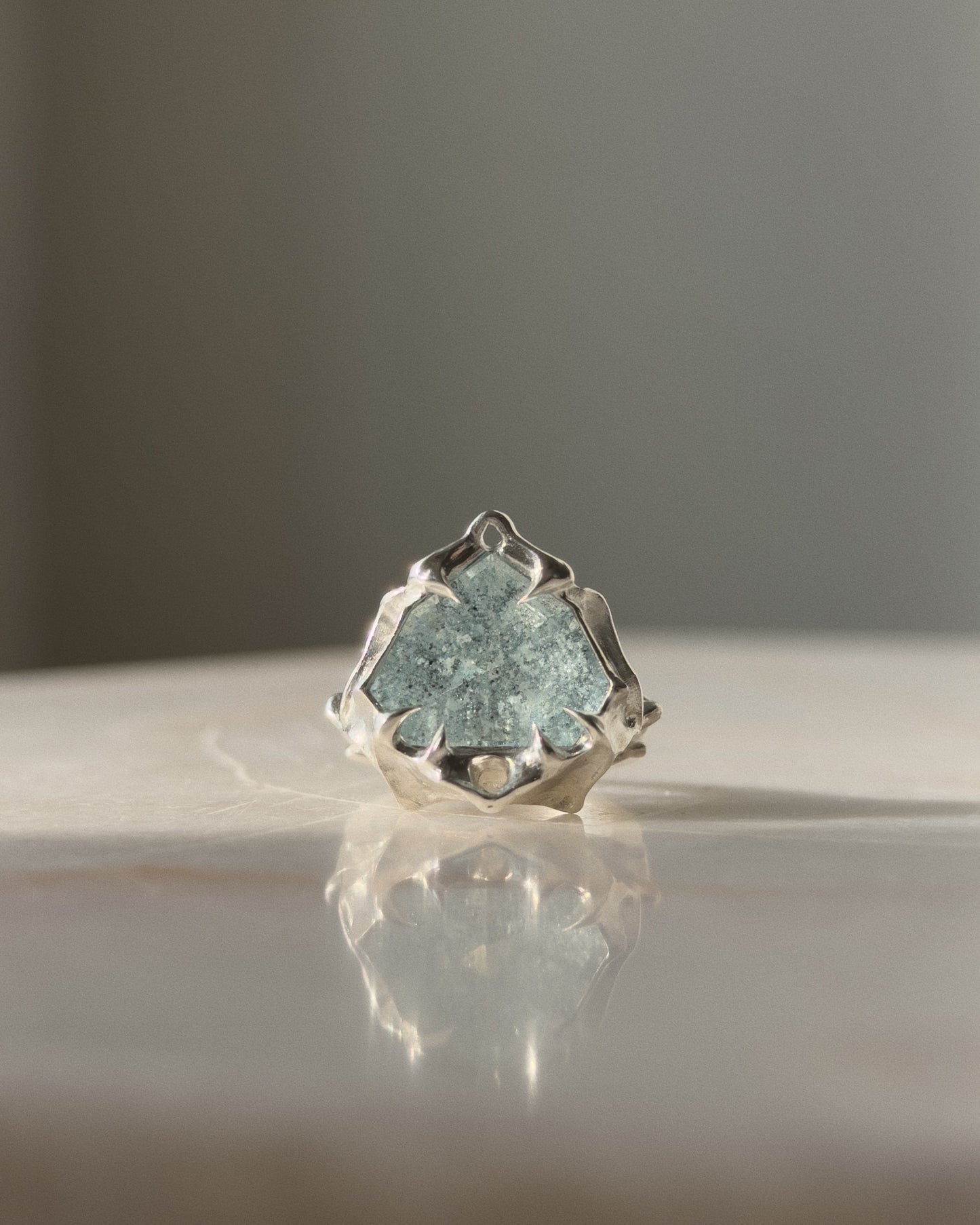 Deep Water // Aquamarine Sunstone One of a Kind // Size 7.5