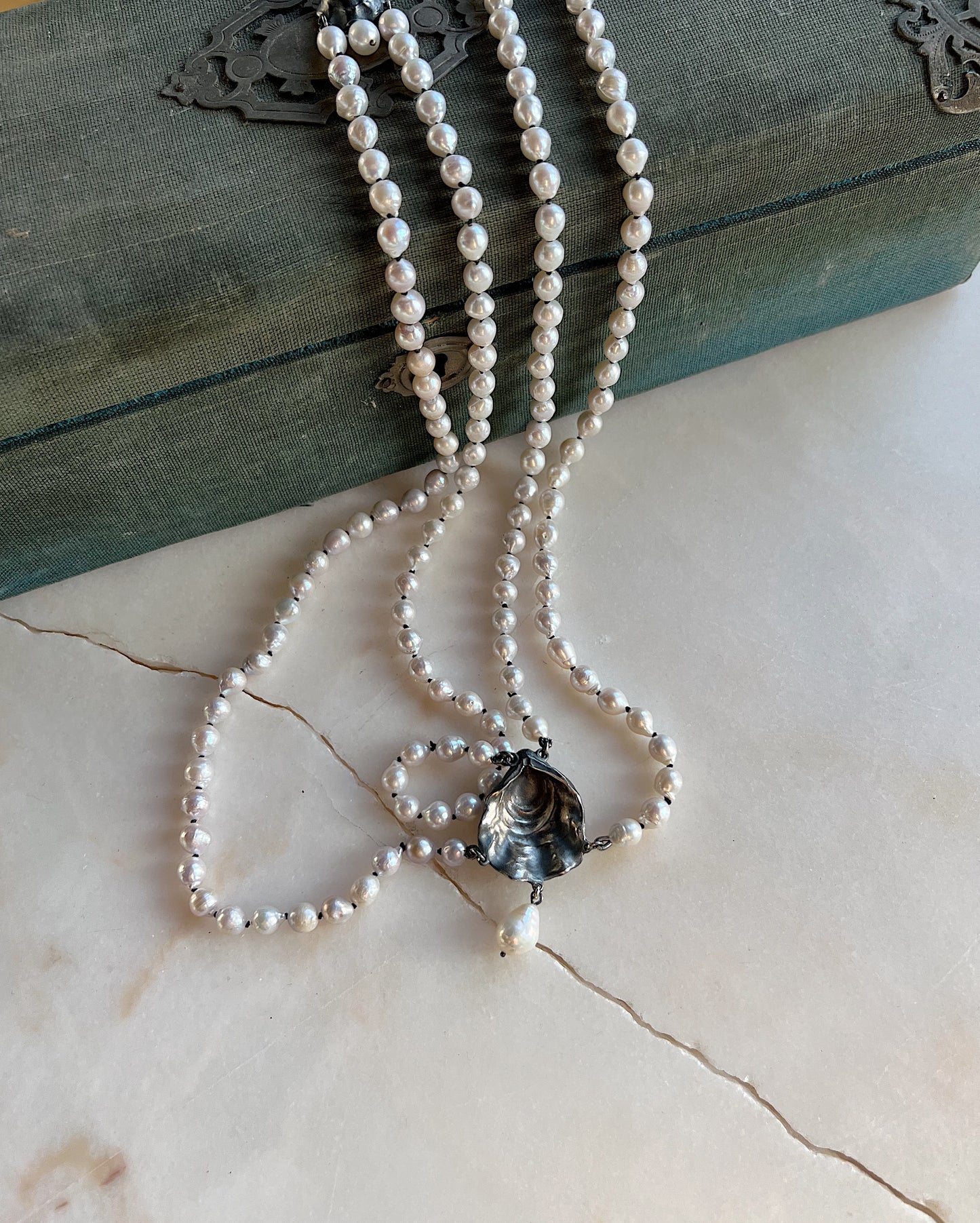 Divers //  Fresh Water Baroque Pearl One Of A Kind // Necklace