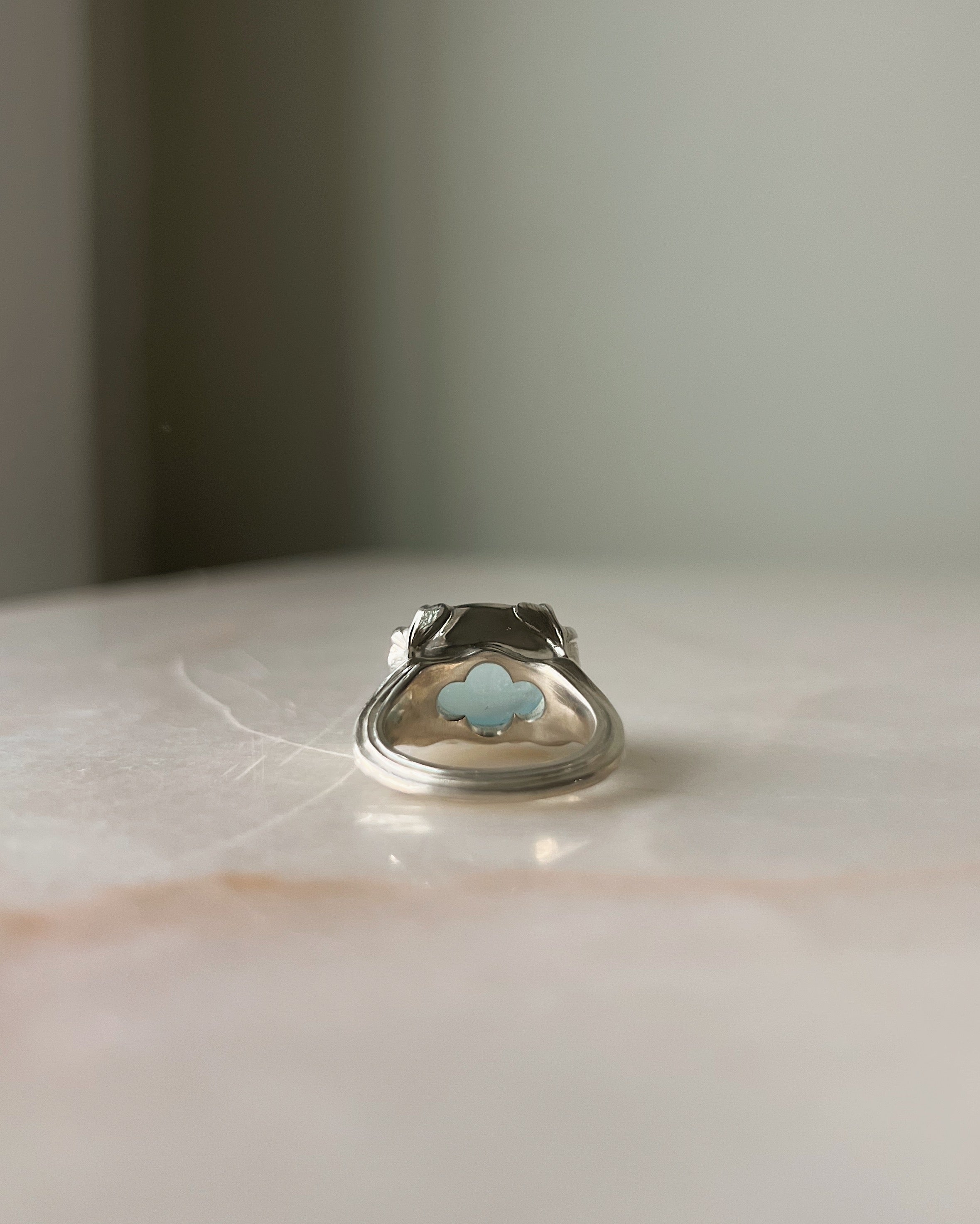 Of the Earth // Silver + Milky Aquamarine
