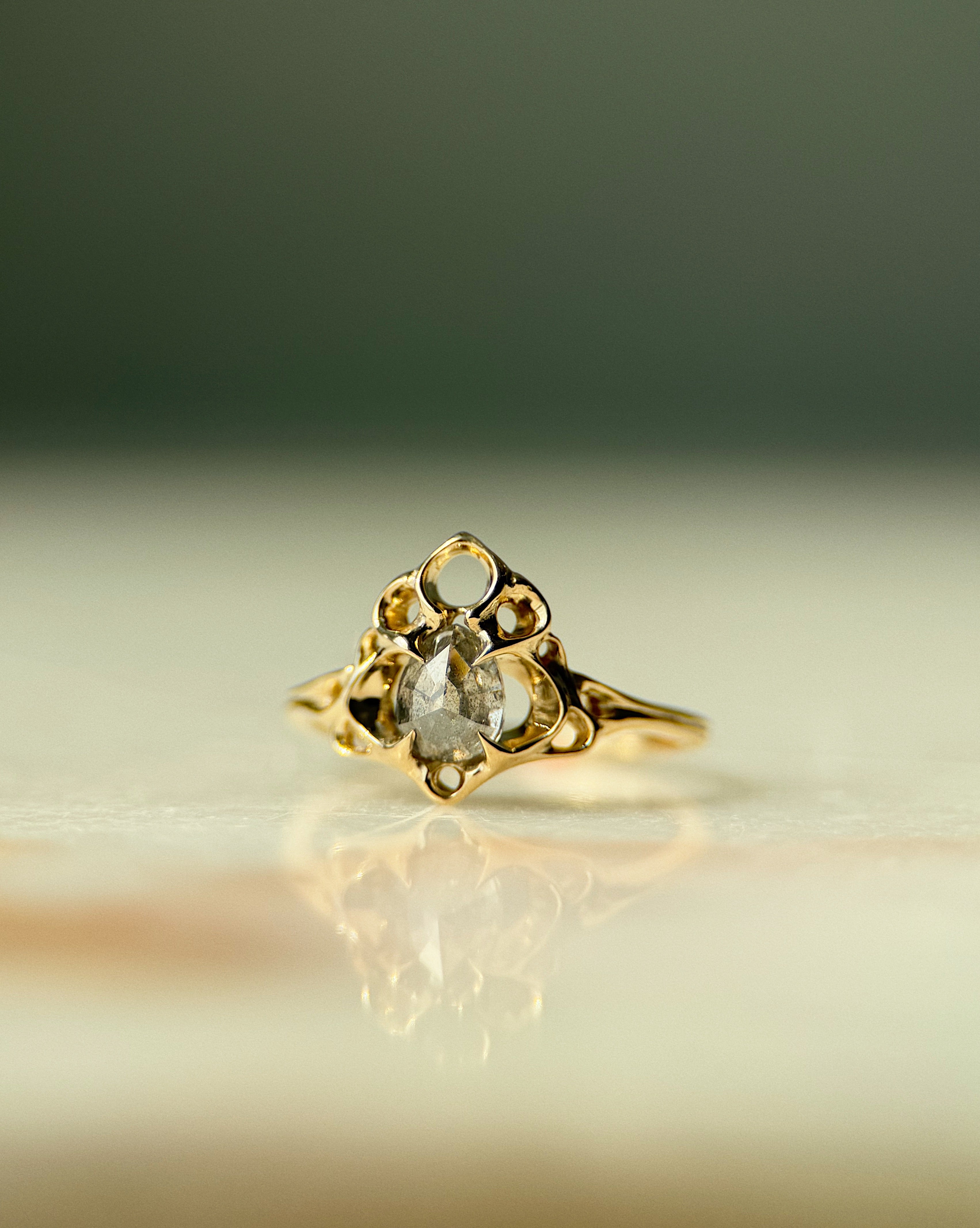 Thrones // 14ky Gold + 0.84ct Salt & Pepper Diamond // 6.75