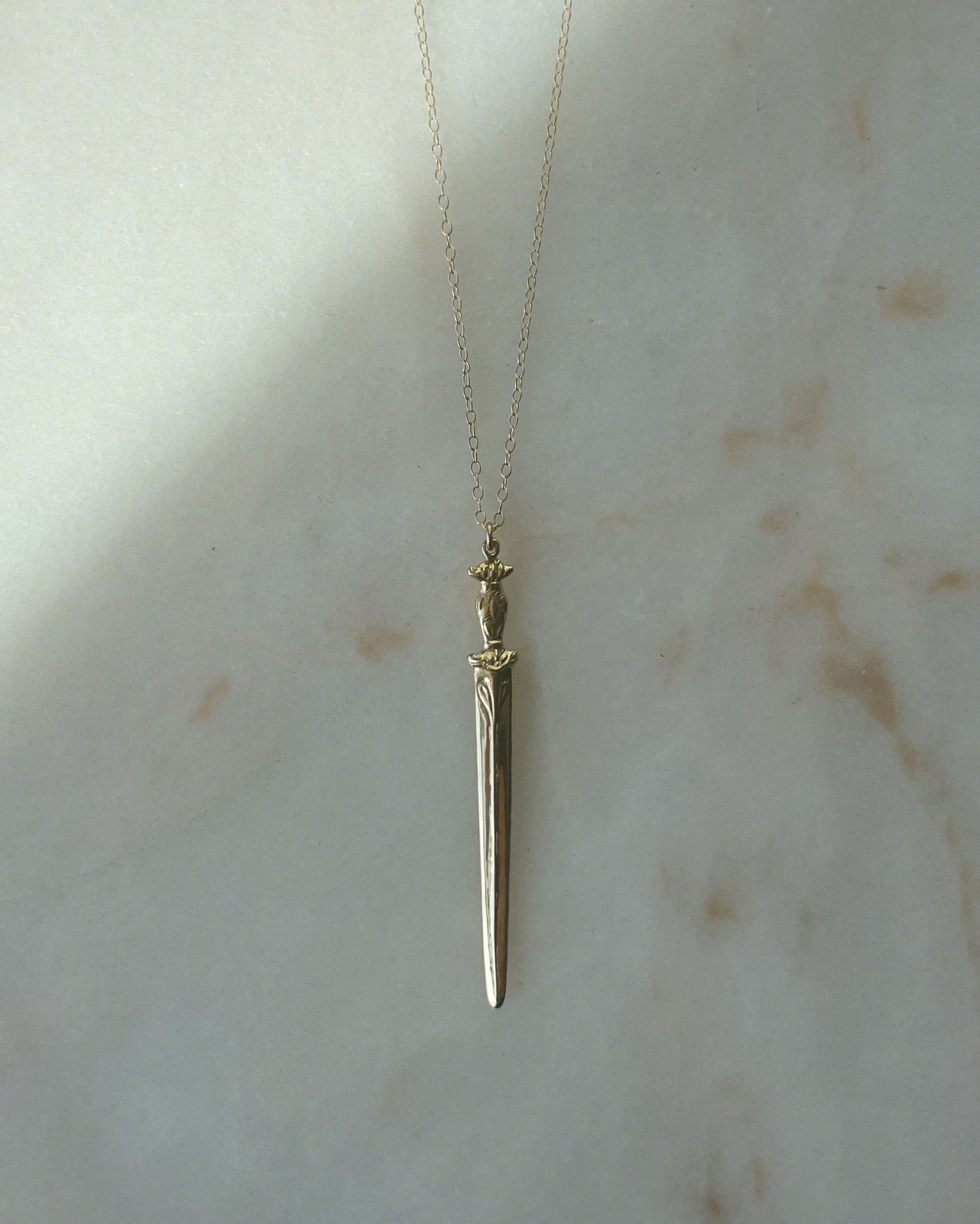 The Ceremony III // 14ky Dagger Necklace (RTS)
