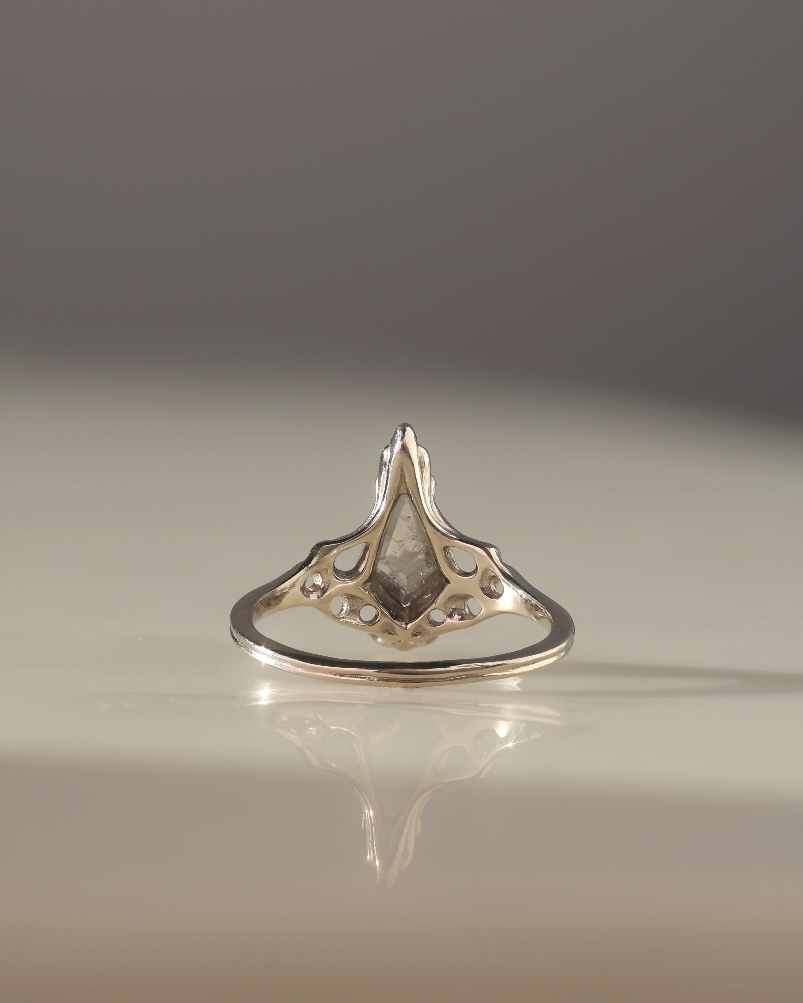 Archangel // 14kw Gold + 0.71ct Salt & Pepper Diamond // 6.75