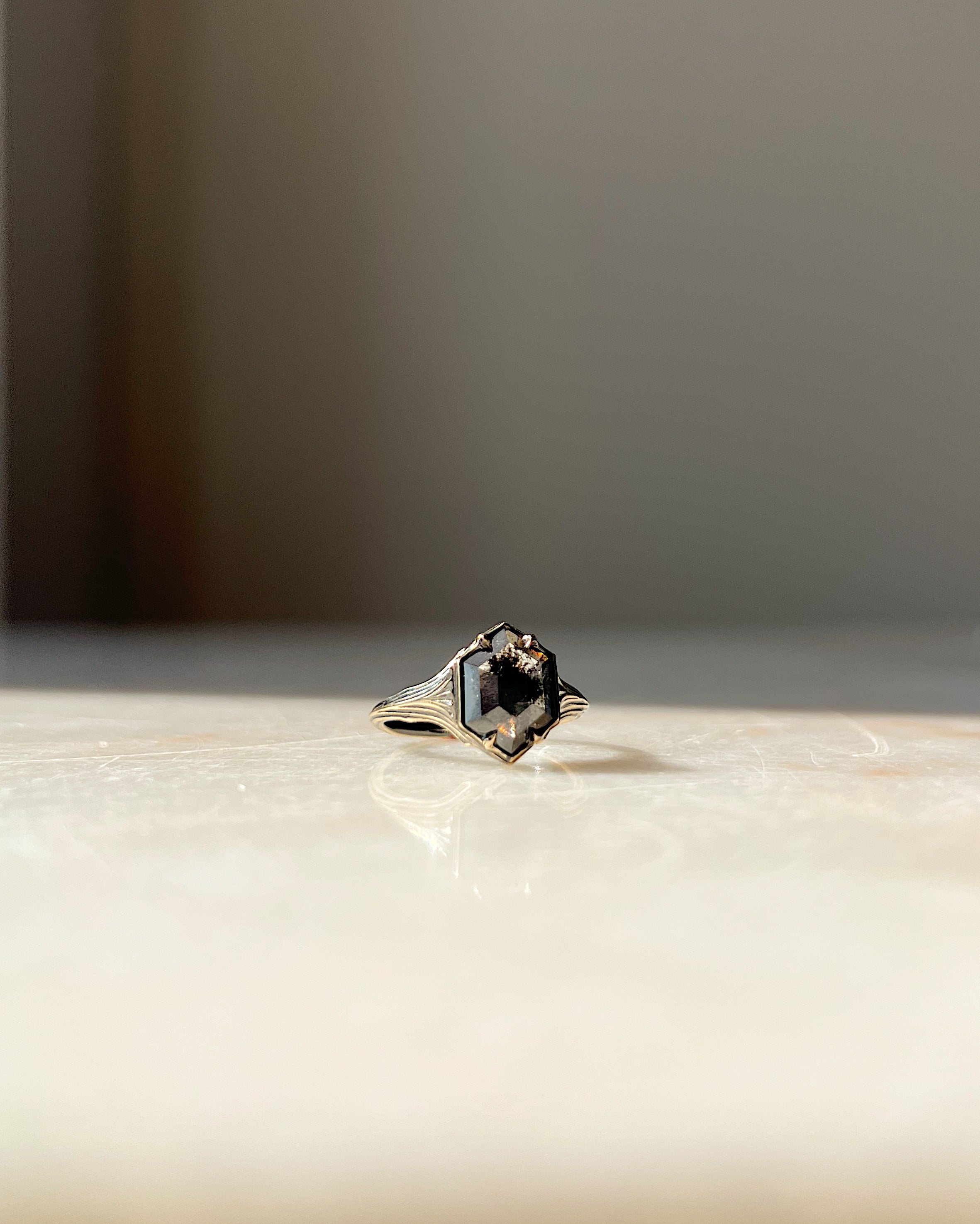 Pillars of the Heart I // 14ky + 2.18ct Diamond
