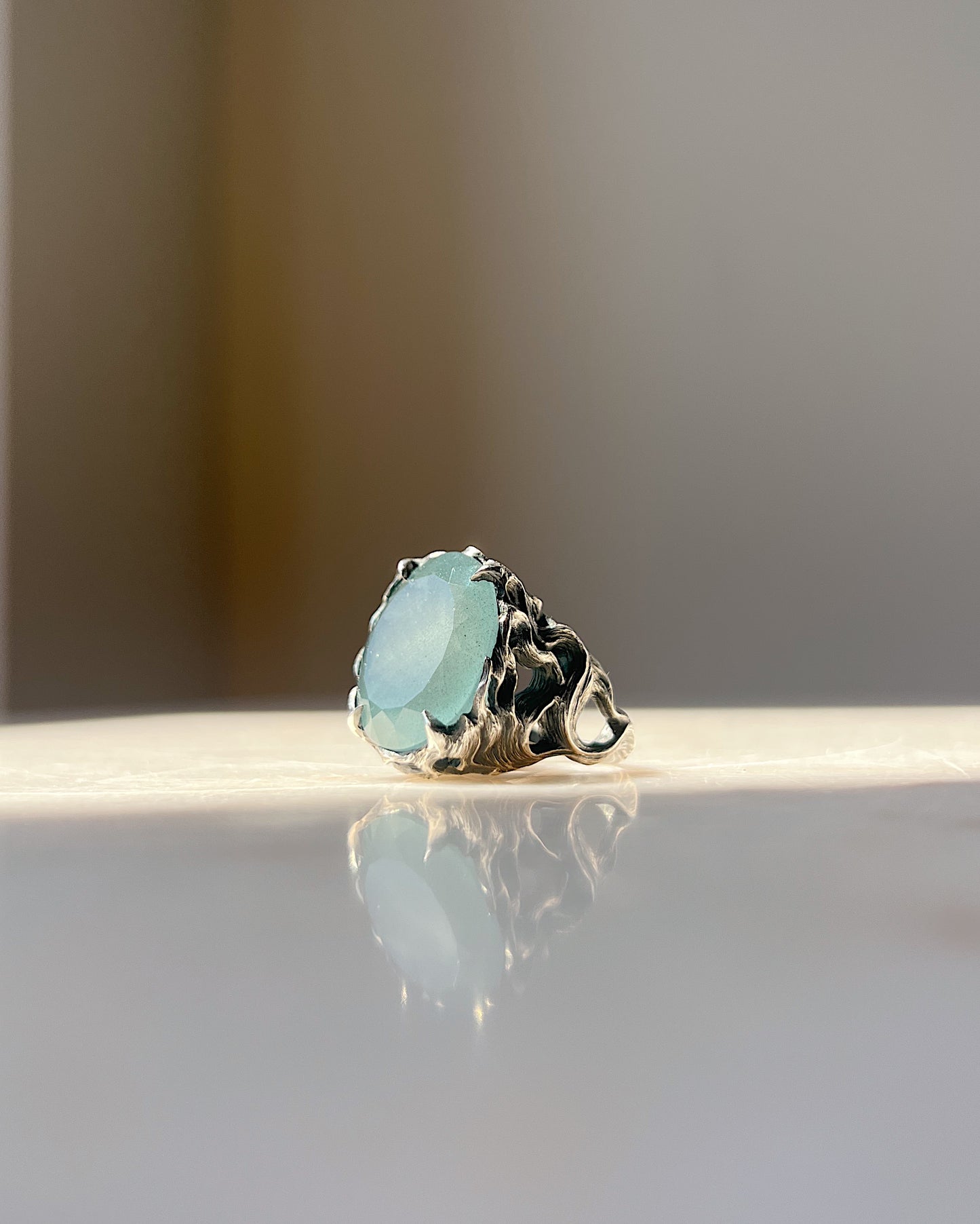 Oversized Pyre // Moss Aquamarine One of a Kind // Size 6.75